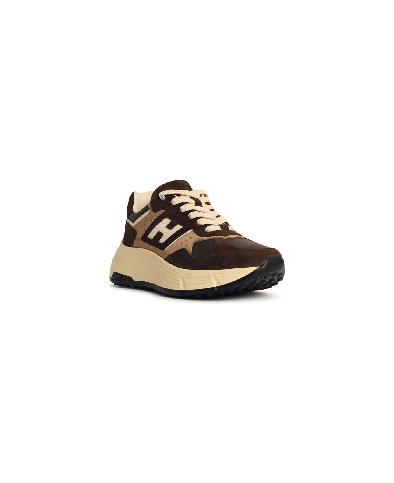 Hogan 'h669' Brown Leather Sneakers - Brown
