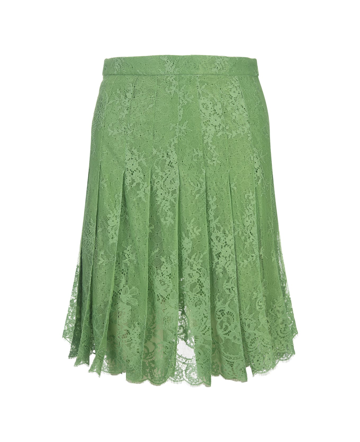 Ermanno Scervino Green Lace Pleated Skirt - Green スカート