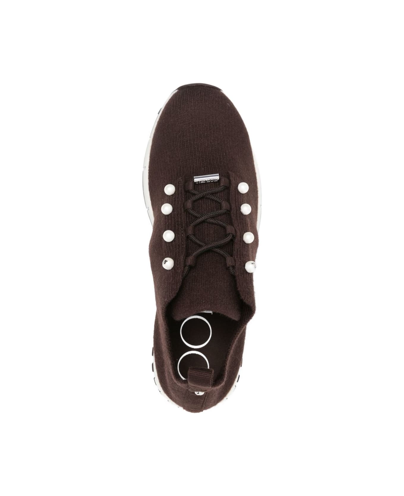 Jimmy Choo Veles Pearl Embellished Sneakers - Brown
