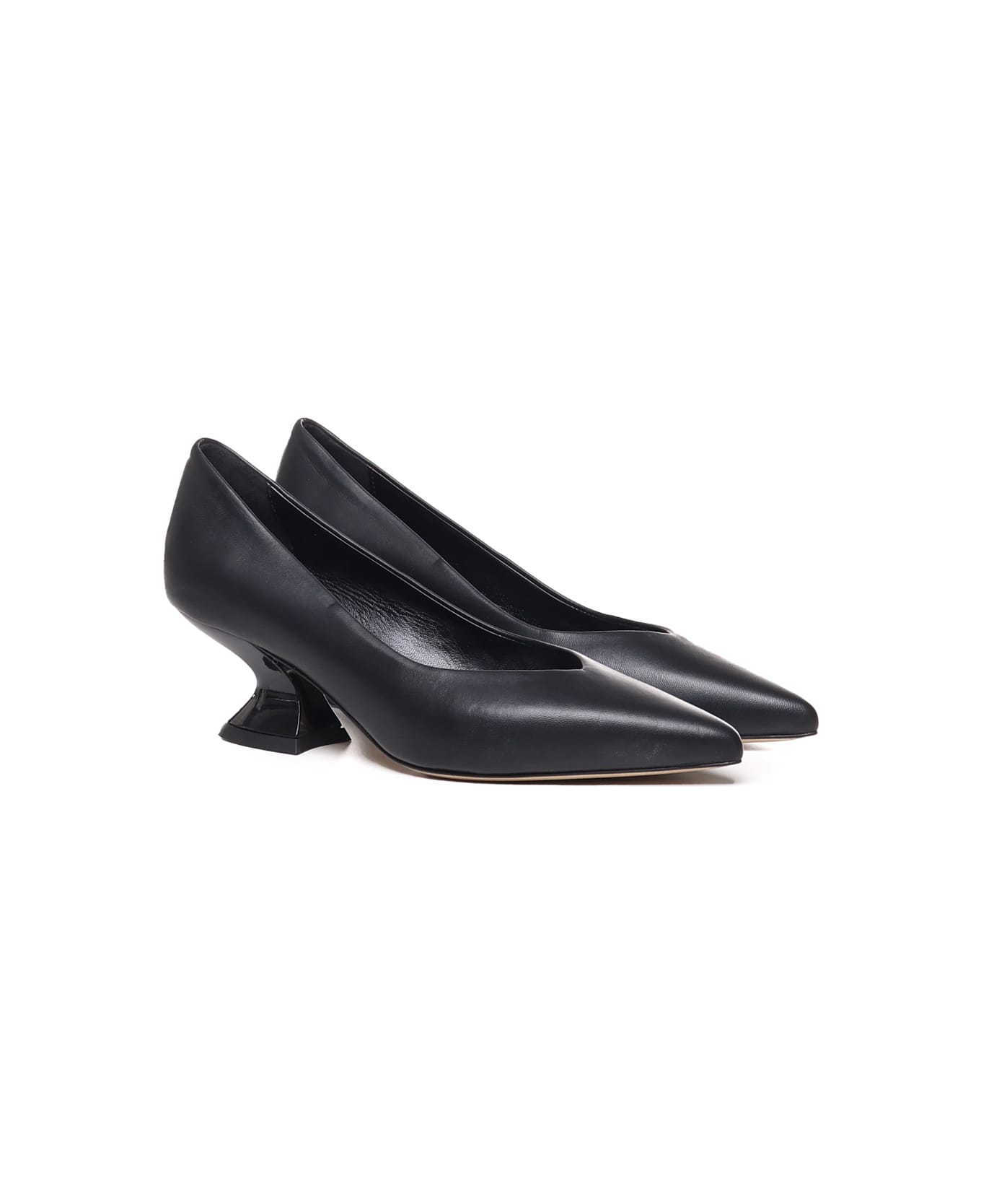 Alchimia Leather Pumps With Wide Heel - Black