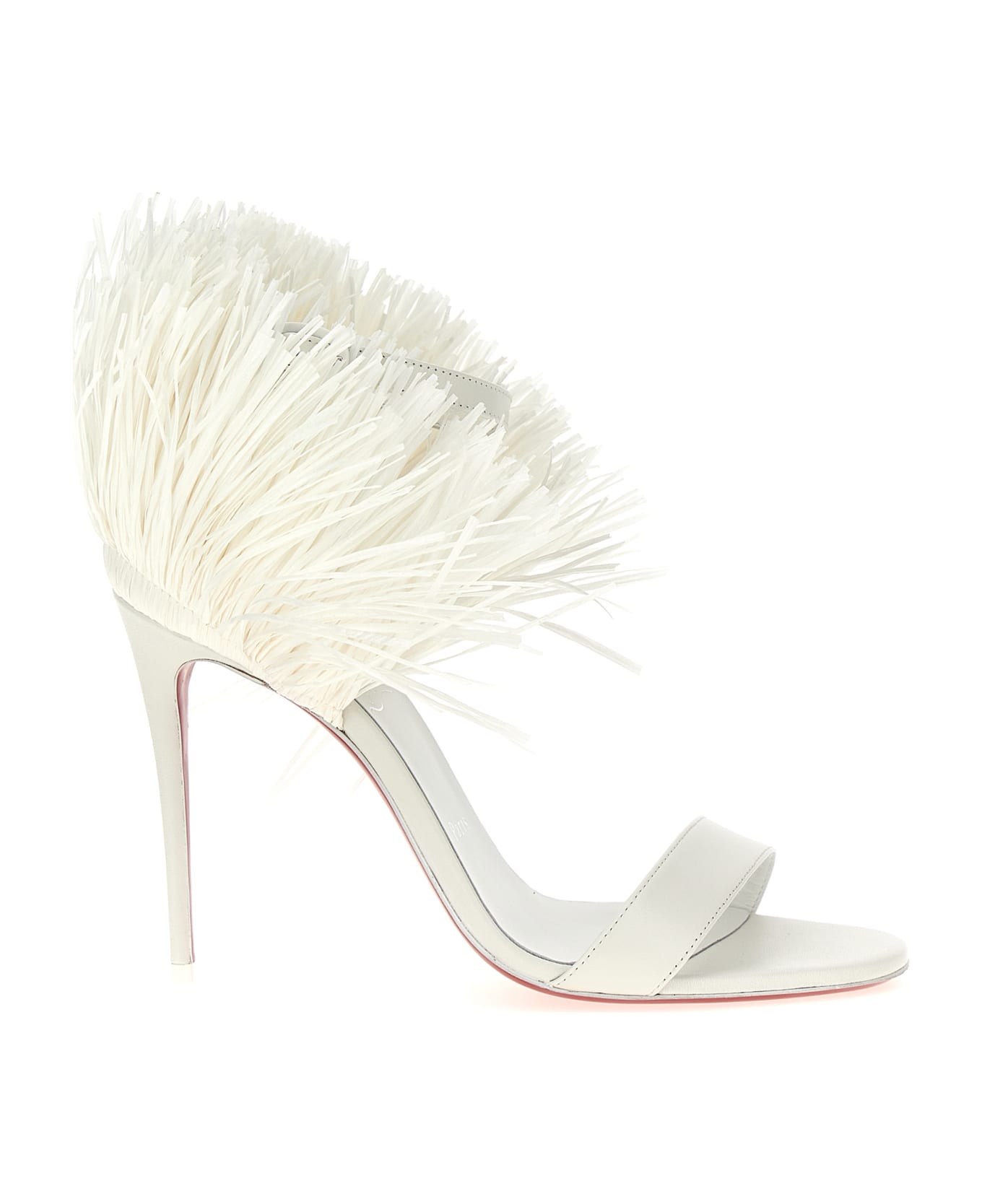 Christian Louboutin 'loubigirl Raffia' Sandals - White