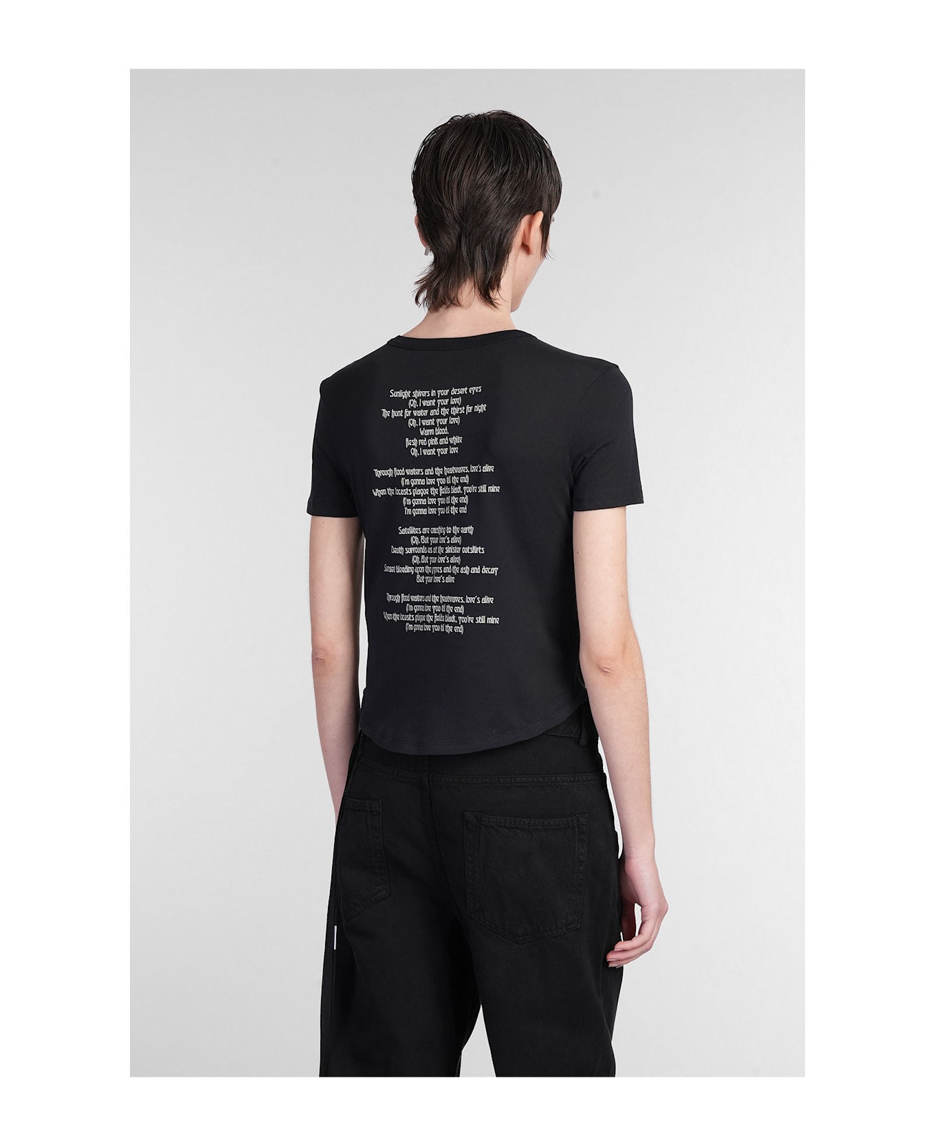Ann Demeulemeester T-shirt In Black Cotton - black