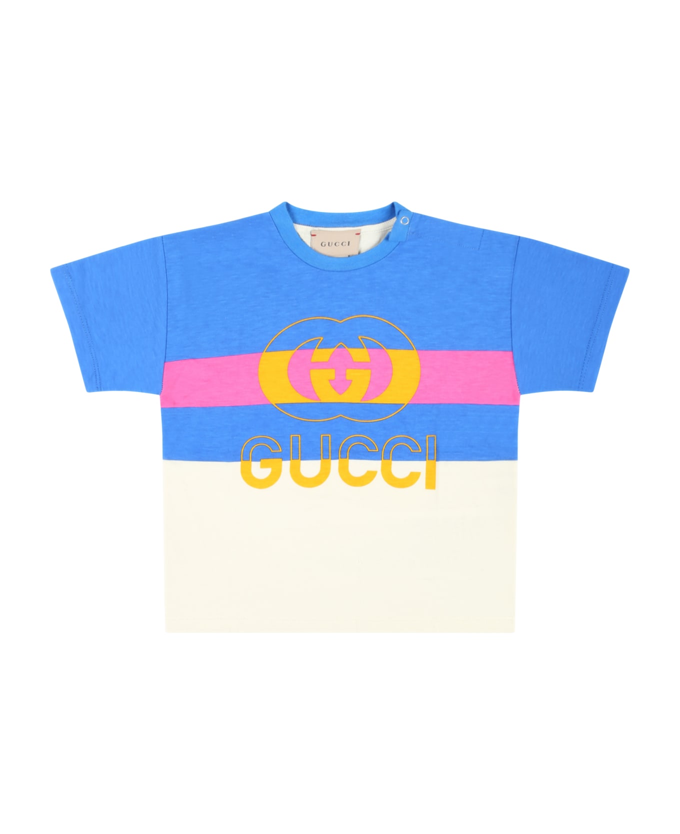 Gucci Multicolor T-shirt For Baby Boy With Gg - Sunkissed