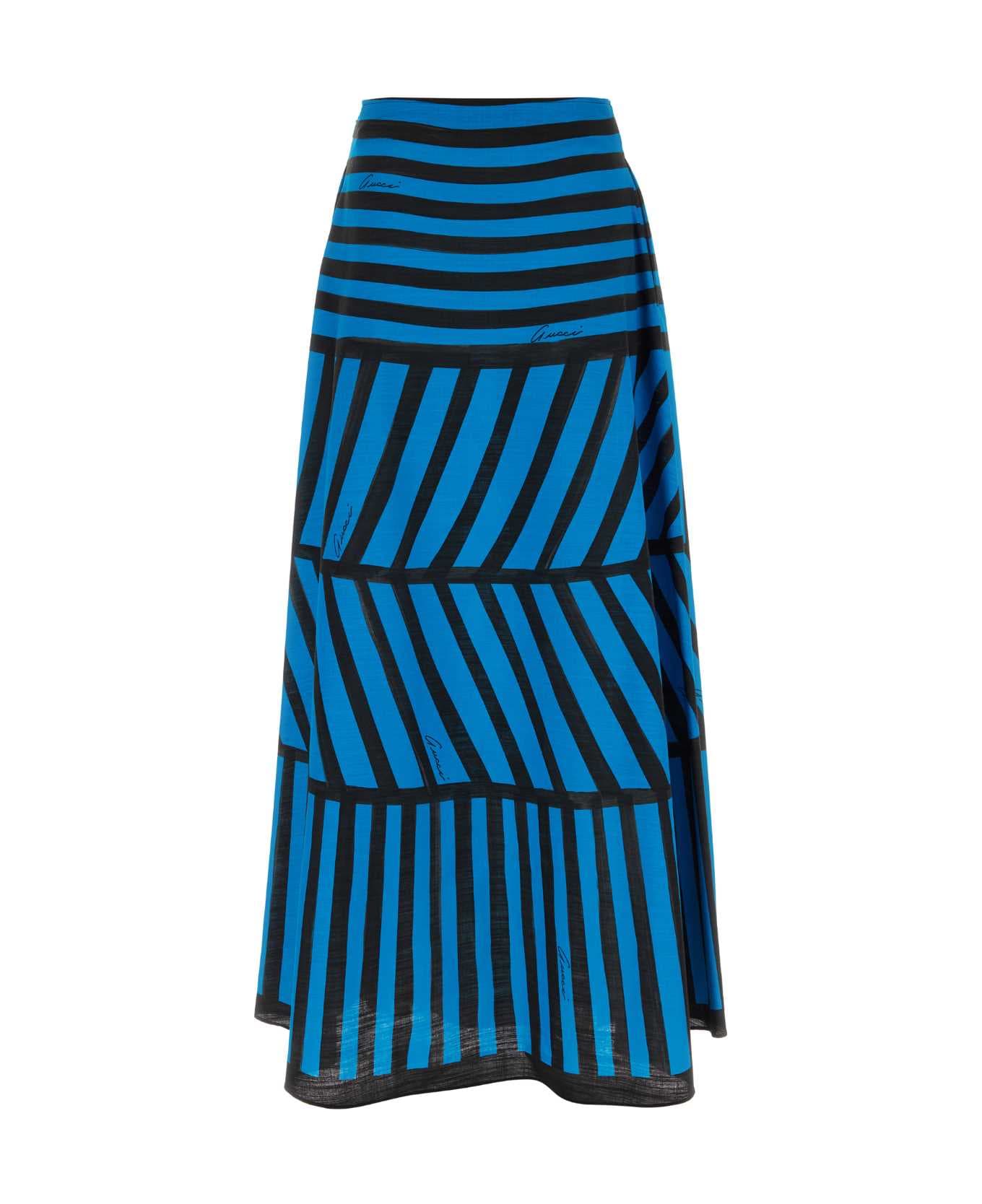 Gucci Printed Cotton Blend Long Skirt - 4594 スカート