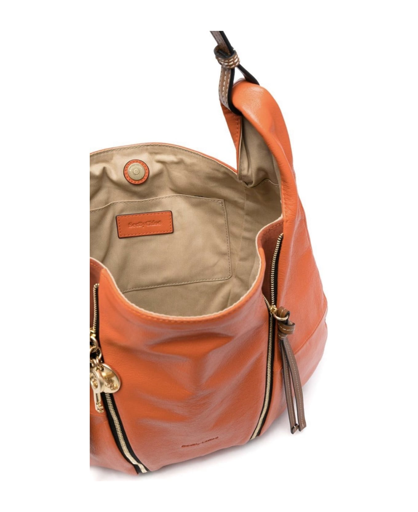 See by Chloé Idra Leather Shoulder Bag - Orange