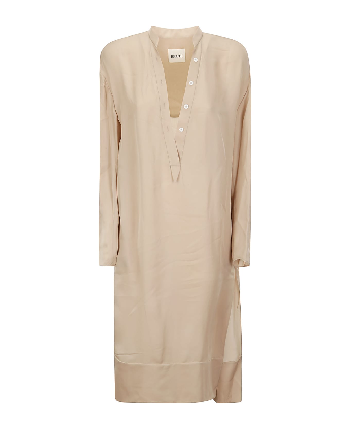 Khaite The Brom V-neck Shirt Dress - BEIGE ワンピース＆ドレス