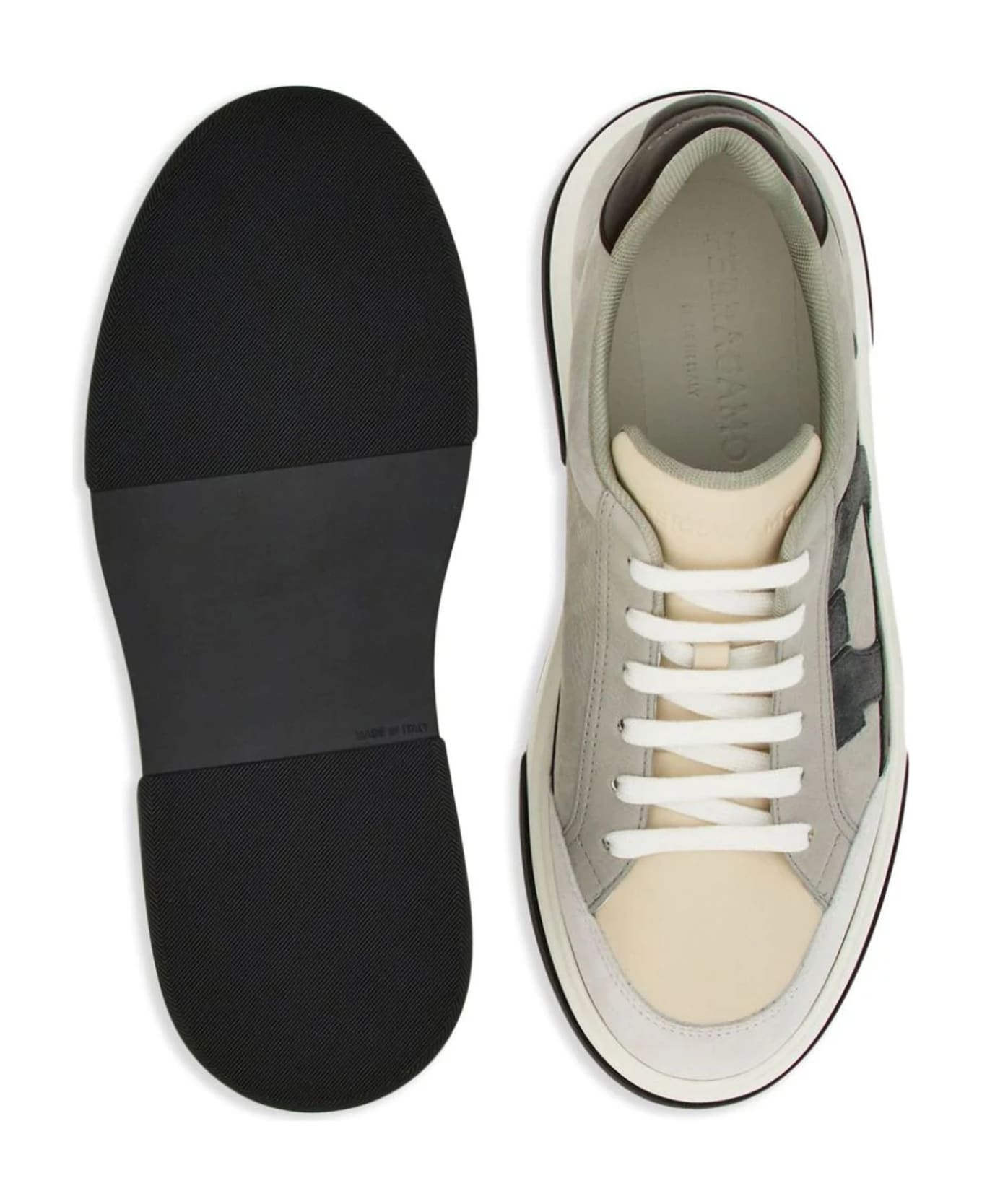 Ferragamo Grey Low Cut Sneaker - Grey