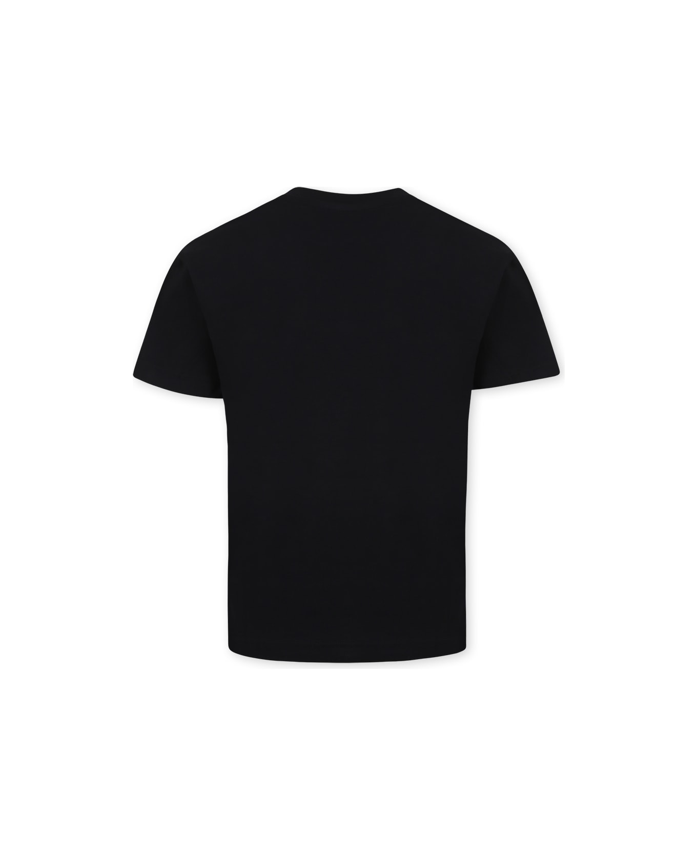 MSGM Black T-shirt For Kids With Logo - Black