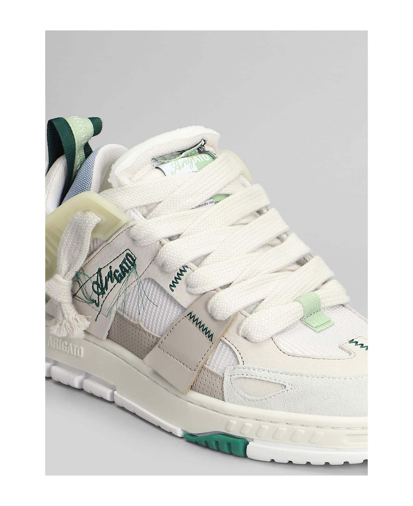 Axel Arigato Area Patchwork Sneakers In White Leather And Fabric - white