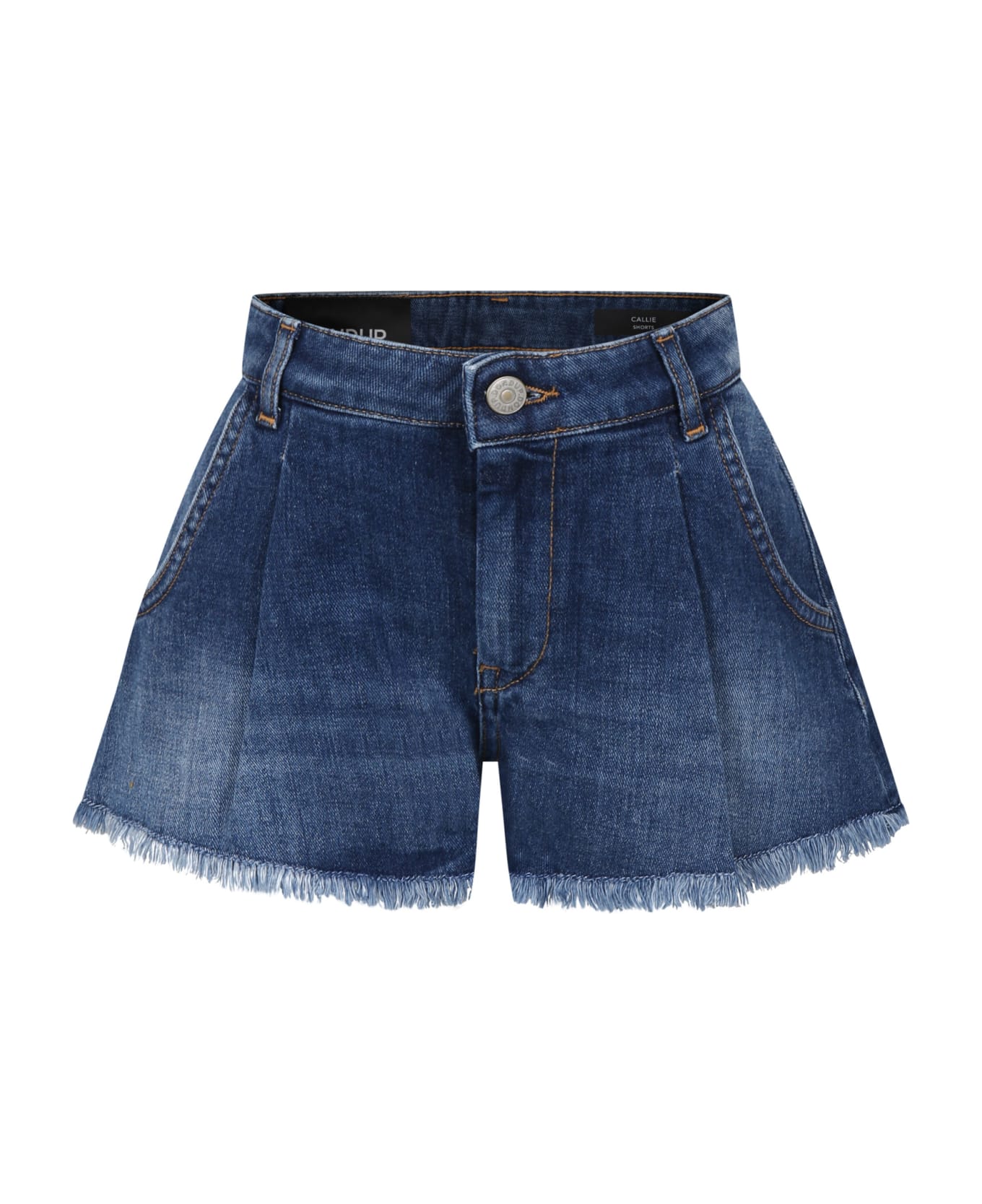 Dondup Blue Shorts For Girl With Logo - Denim ボトムス