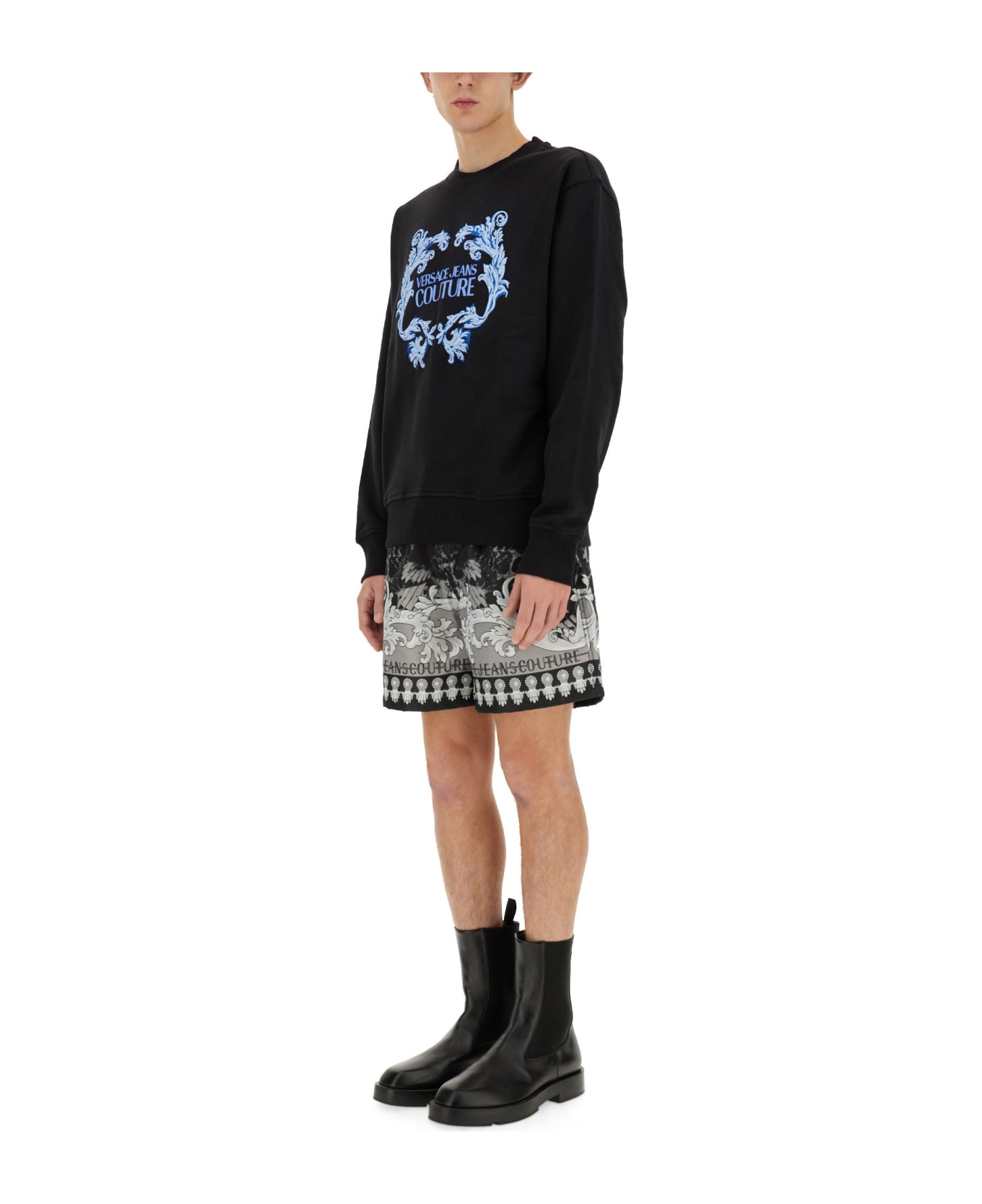 Versace Jeans Couture Sweatshirt With Logo - NERO