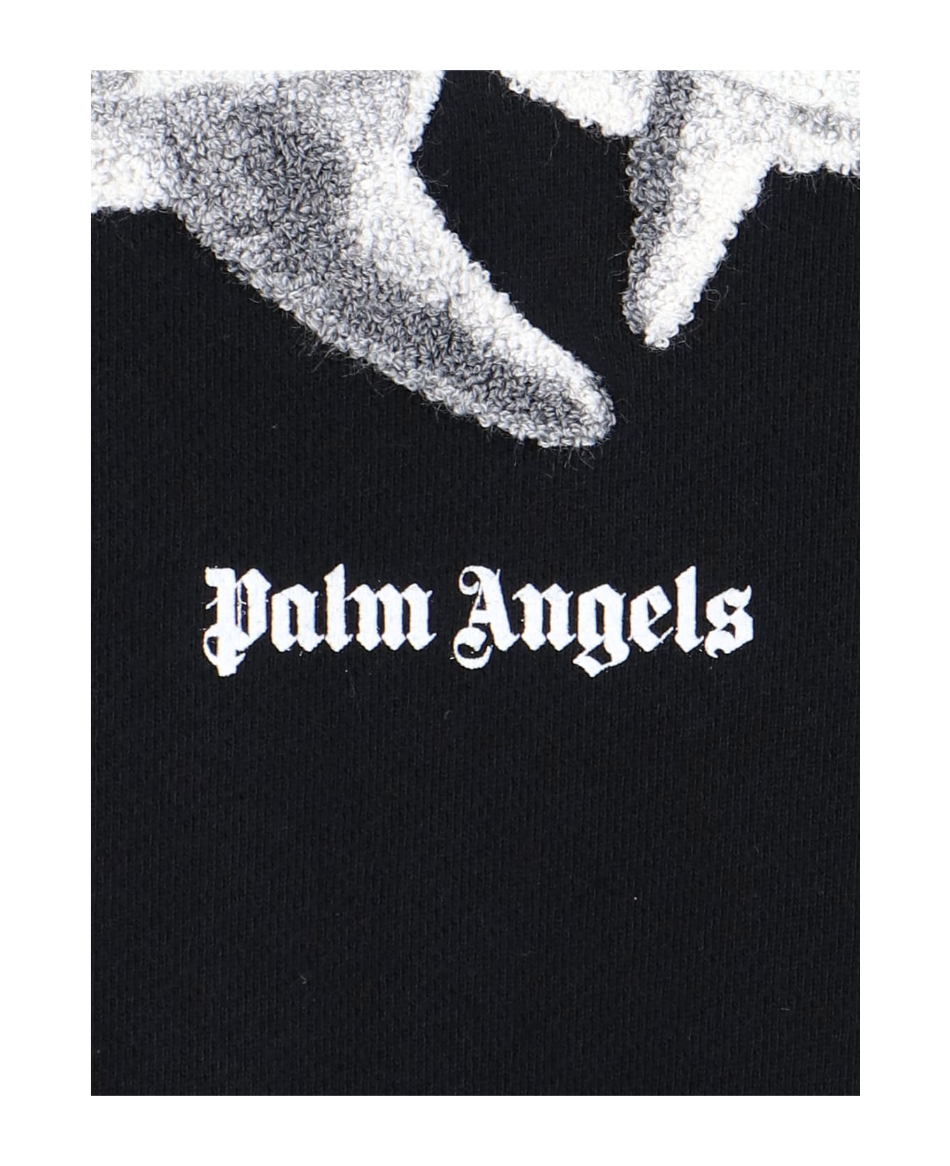 Palm Angels Cotton Crew-neck Sweatshirt With Logo - Black