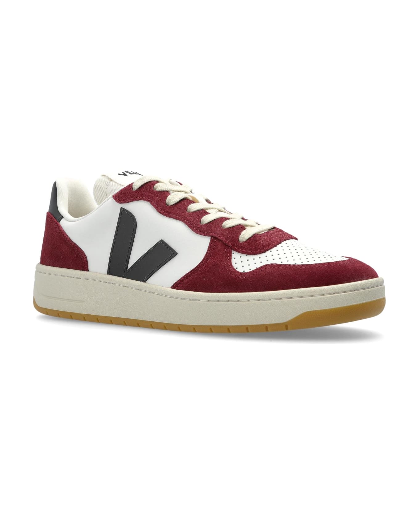 Veja Sports Shoes 
v-10 Prime Leather
 - Black White Amarante