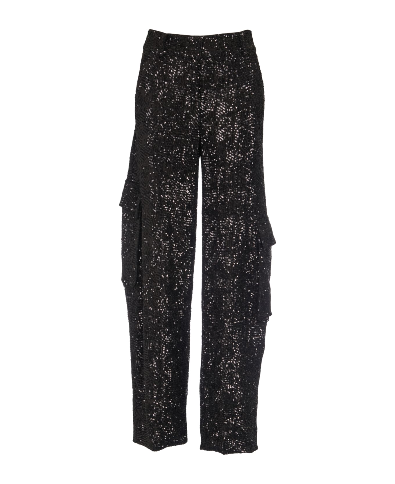 Rotate by Birger Christensen Sequin Cargo Trousers - Black