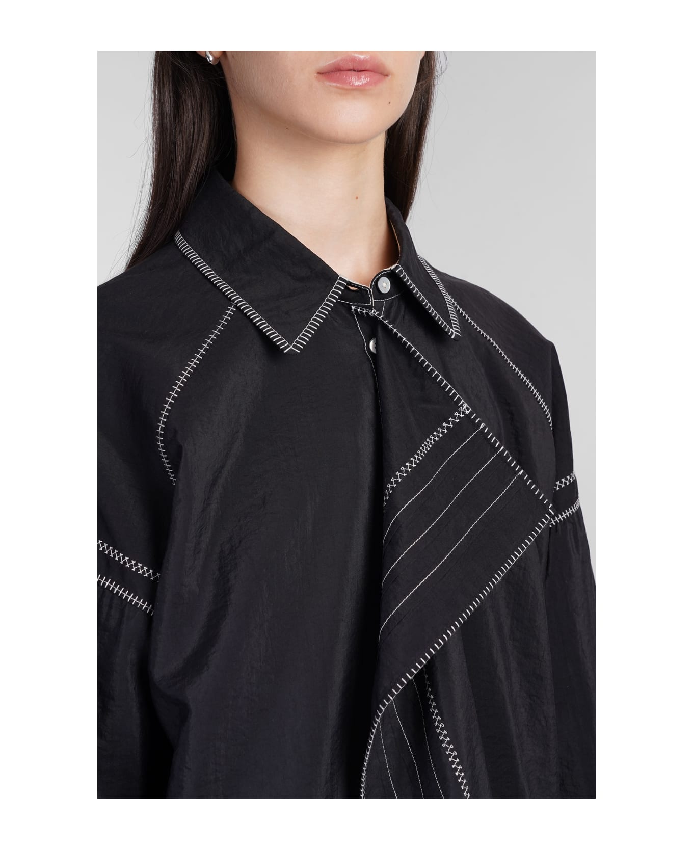 Lemaire Shirt In Black Silk - black