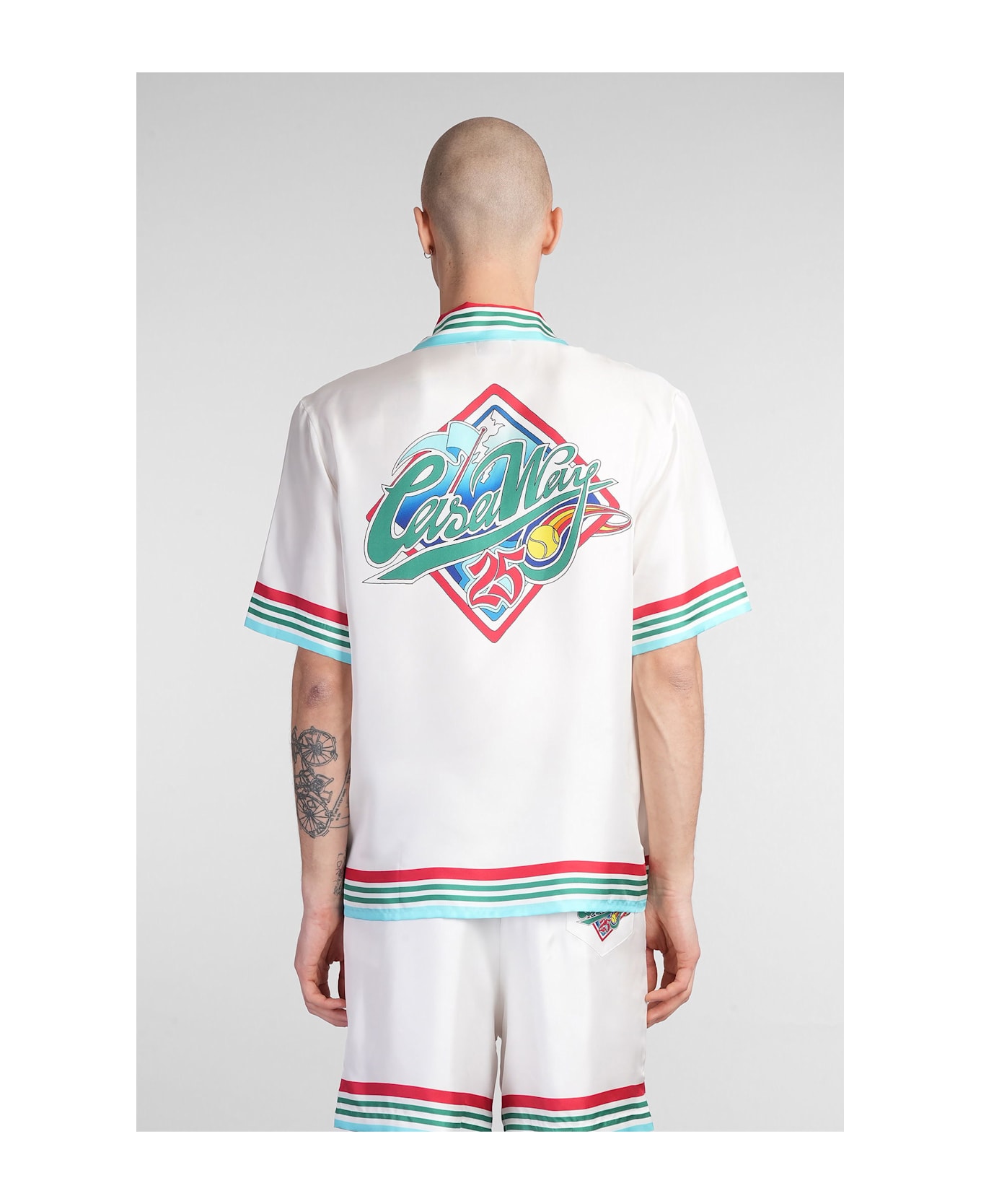 Casablanca Shirt In White Silk - white