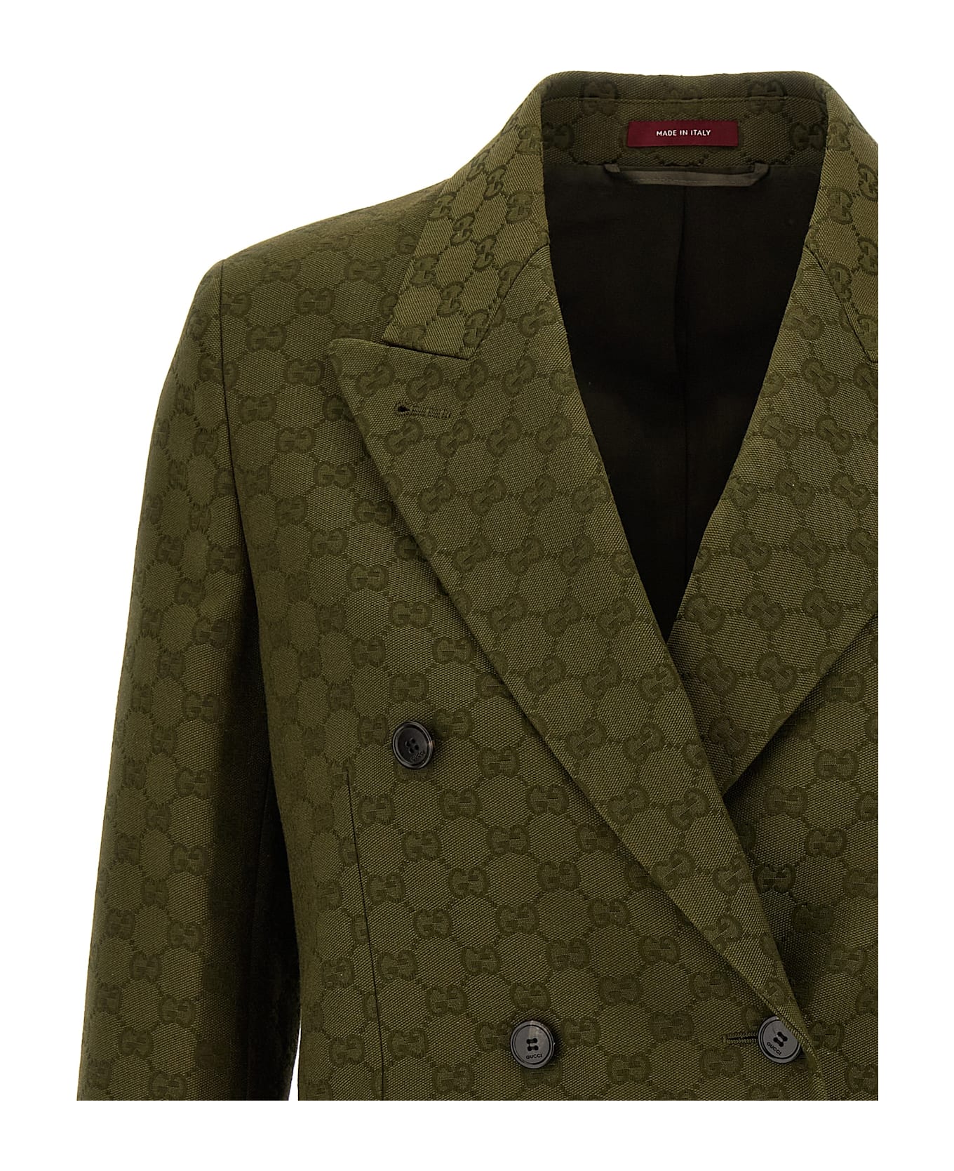 Gucci Gg Double-breasted Blazer - Green