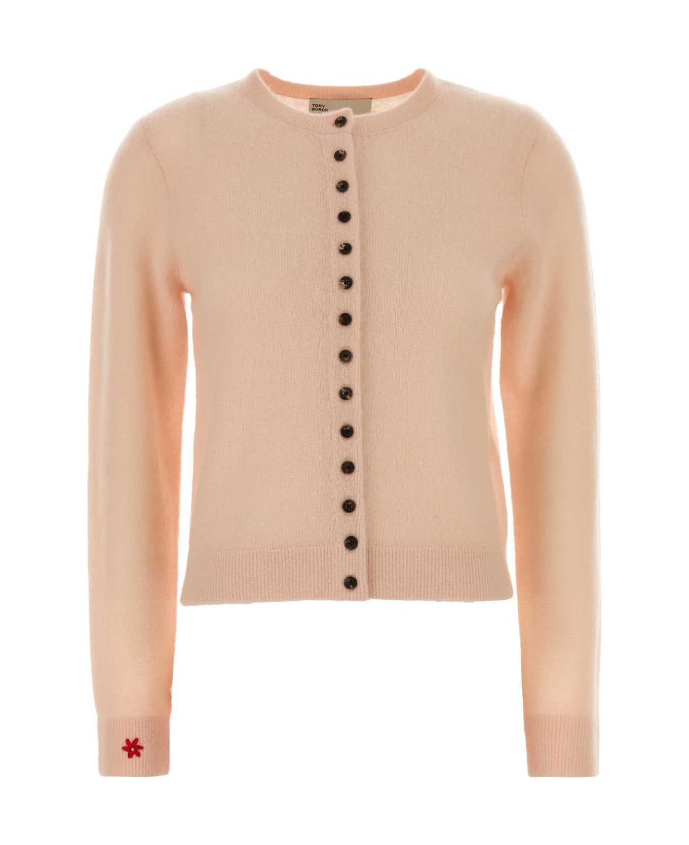 Tory Burch Pastel Pink Cashmere Blend Cardigan - ROSA