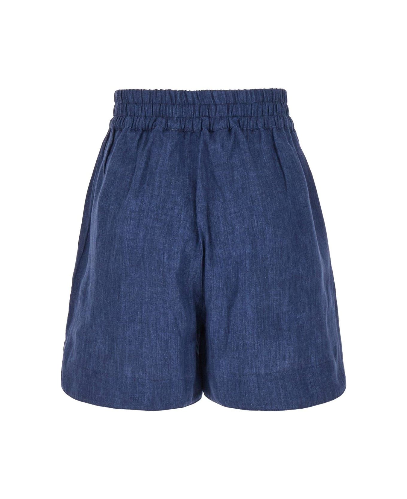 Palm Angels Monogram Patch Elastic Waist Boxer Shorts - Blu ショートパンツ