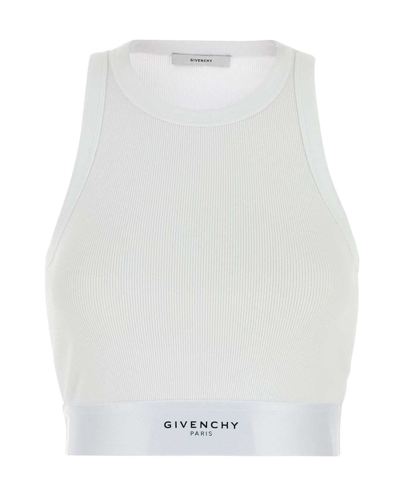 Givenchy White Stretch Cotton Top - White