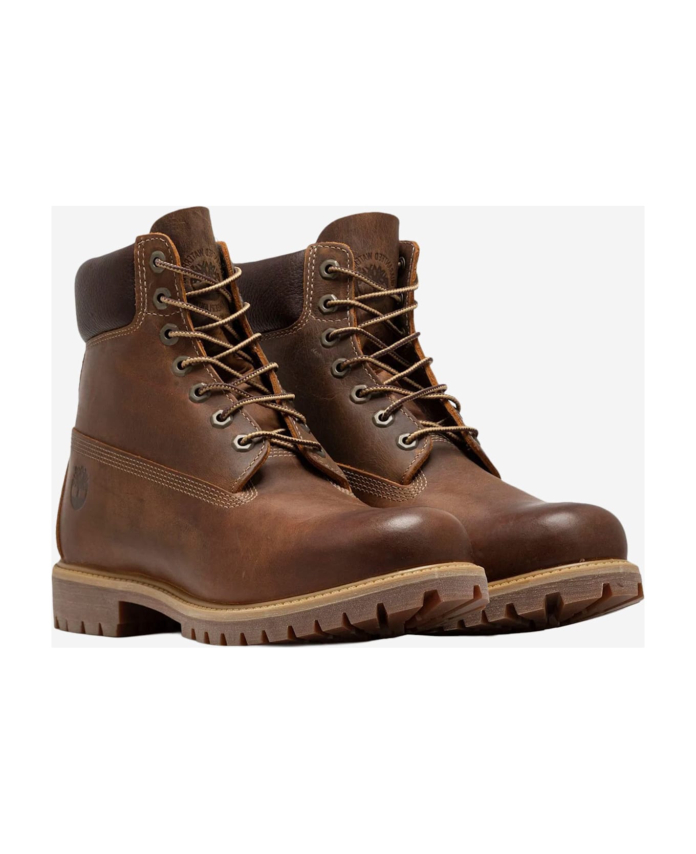 Timberland Premium 6-inch Leather Boots With Logo - Brown