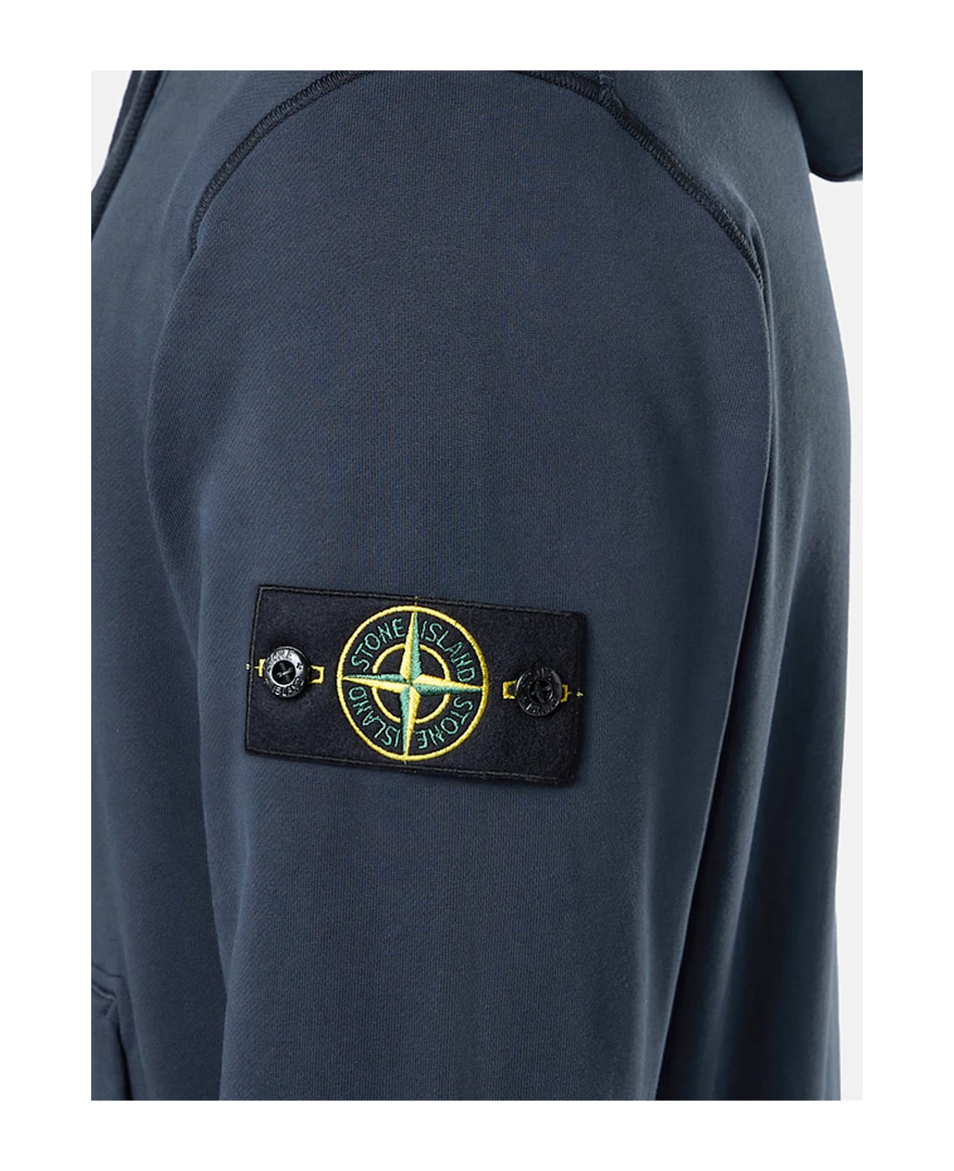 Stone Island Organic Cotton Hooded Sweatshirt - Blue
