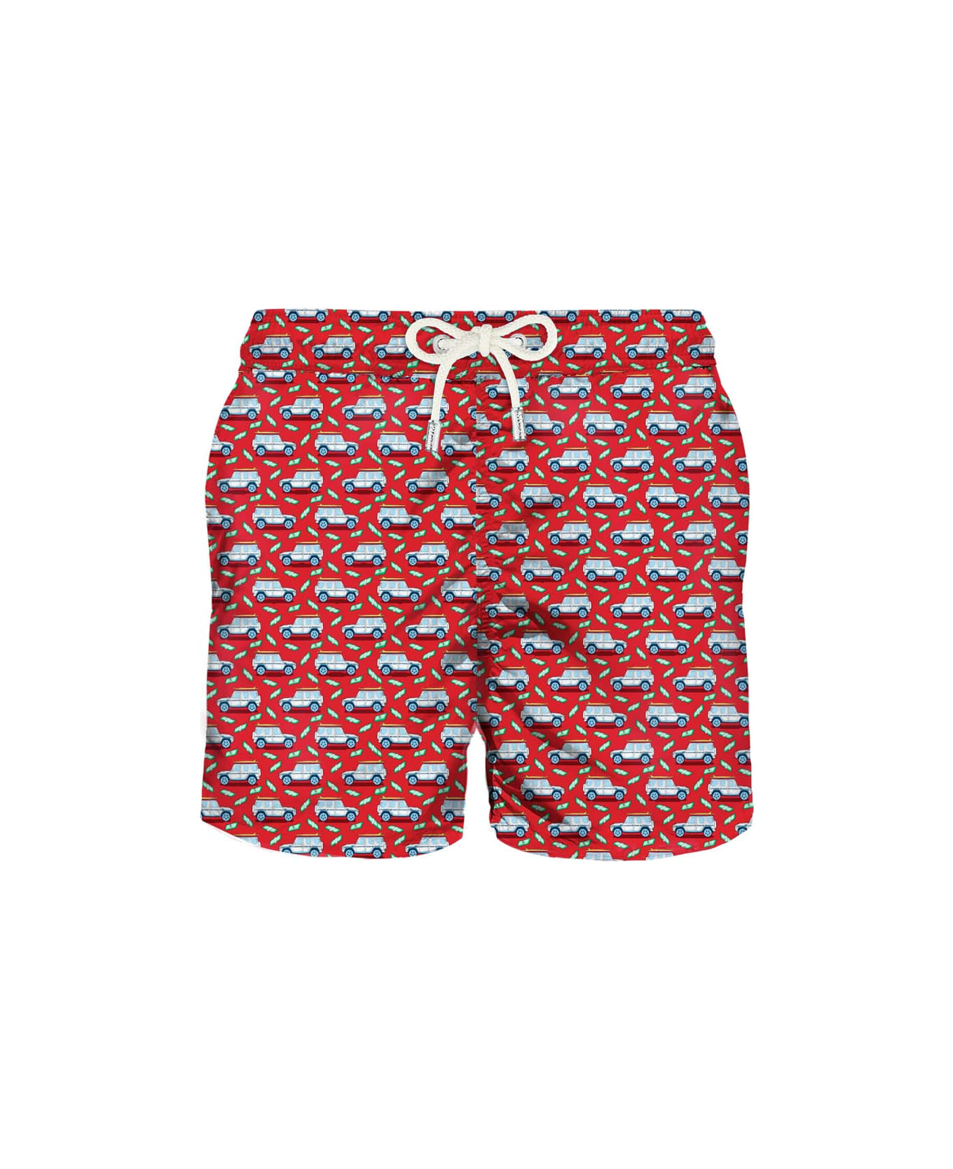 MC2 Saint Barth Light Fabric Man Swim Shorts Off-road Print - RED