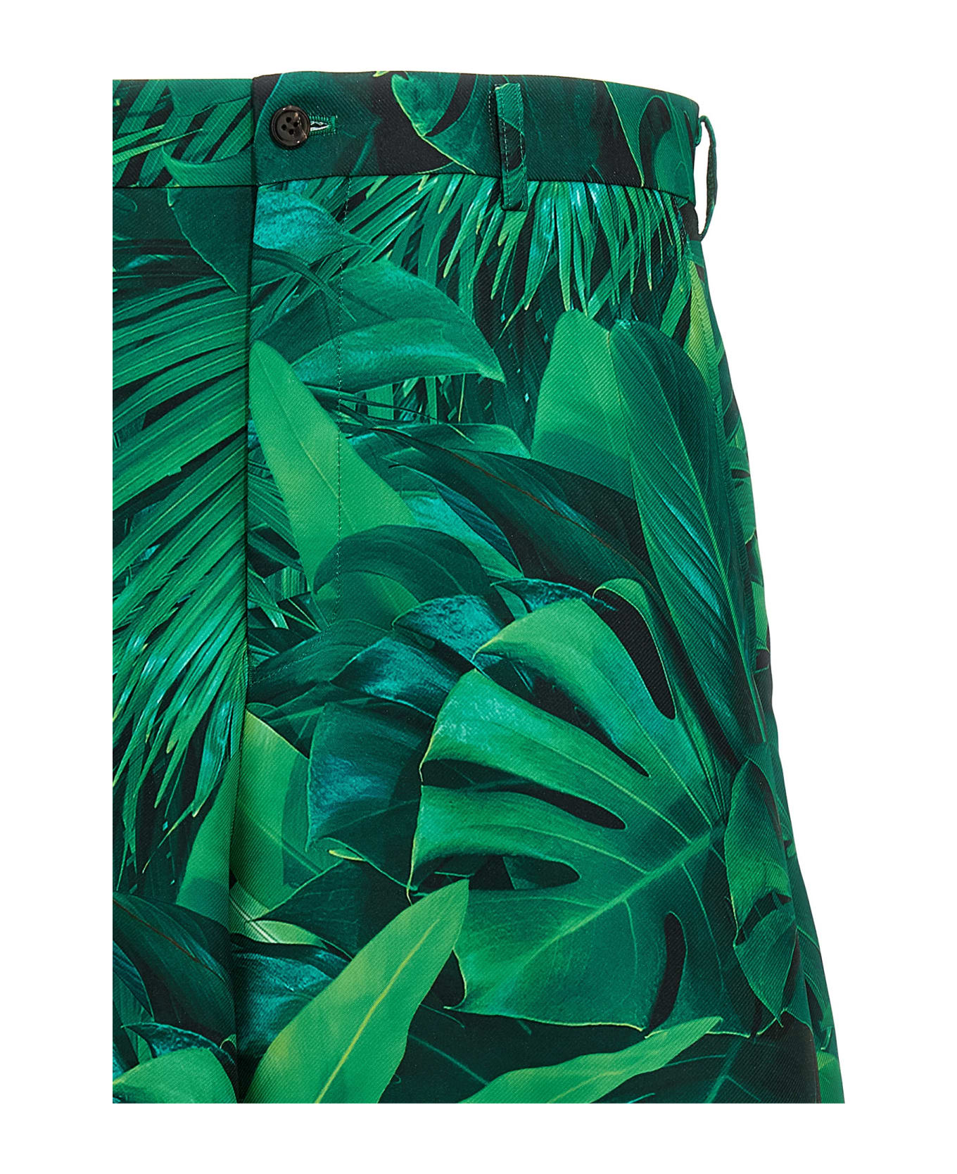 Comme Des Garçons Homme Plus 'foliage' Bermuda Shorts - Green