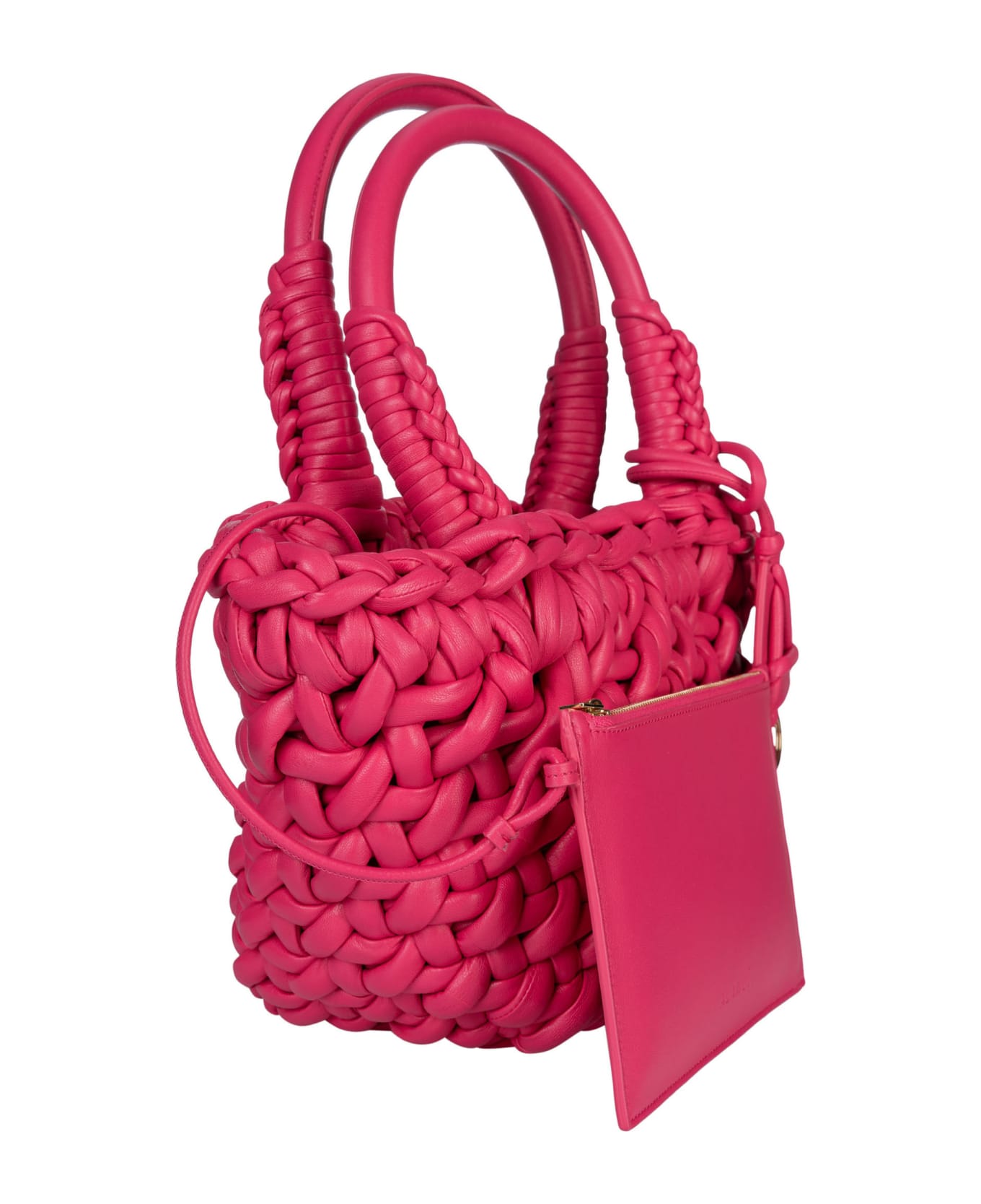 Alanui Weave Clutch Detail Tote - Pink