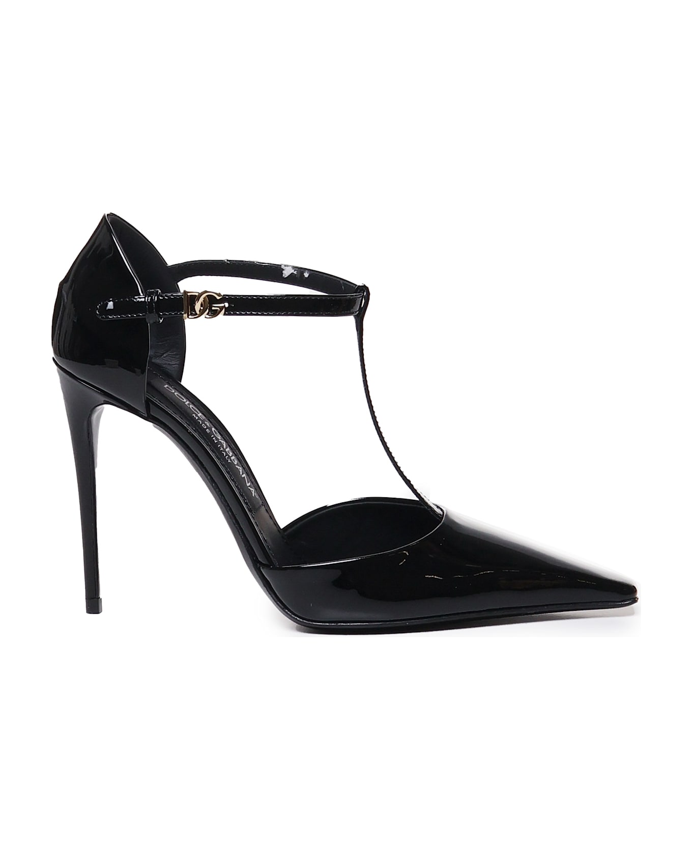 Dolce & Gabbana T-bar Mun In Patent Leather - Black