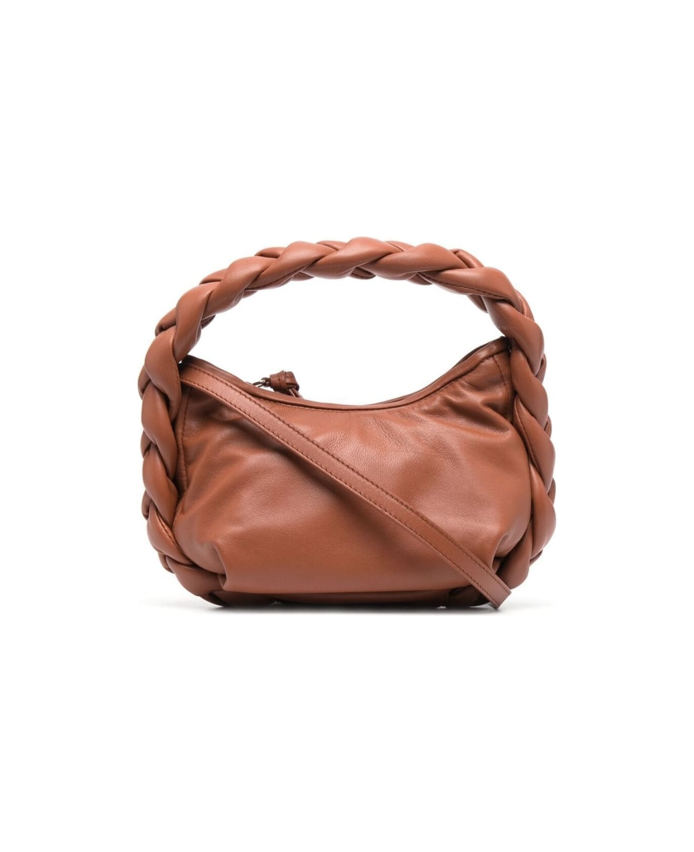 Hereu Espiga Mini Braided Handle Leather Tote Bag in Brown