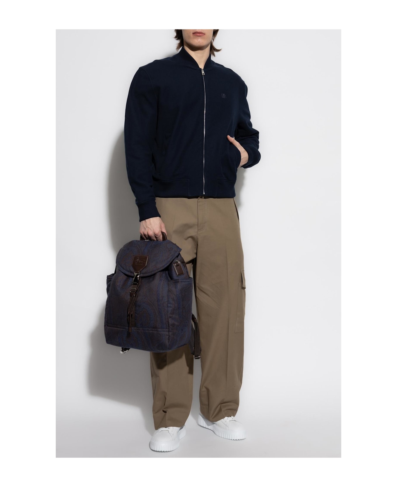 Etro Jacket With Logo - Blue