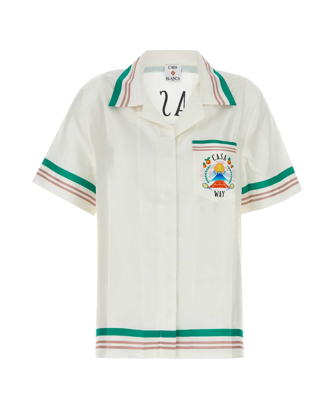 Casablanca White Satin Shirt - CASAWAY