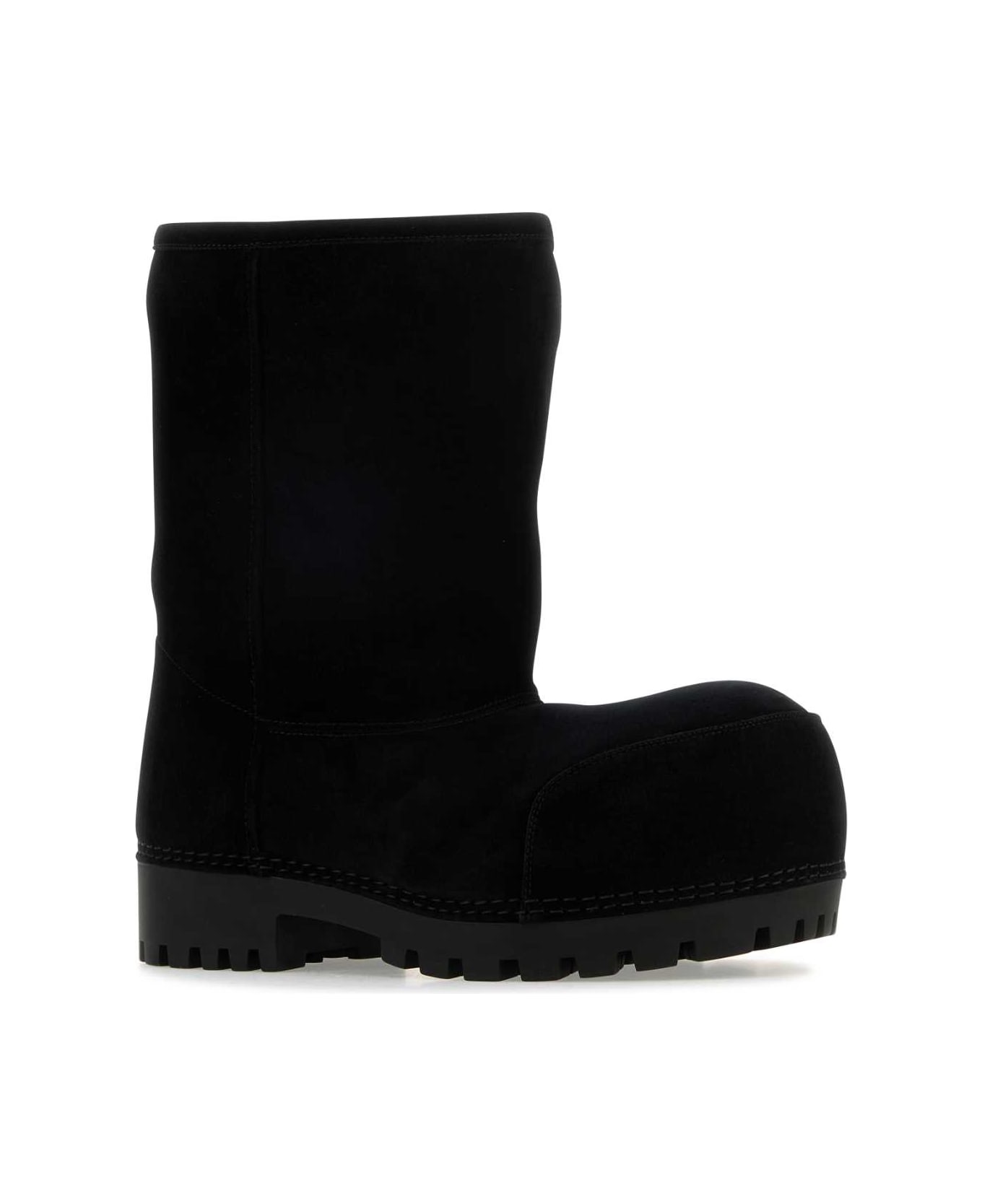 Balenciaga Black Suede Alaska Ankle Boots - Black