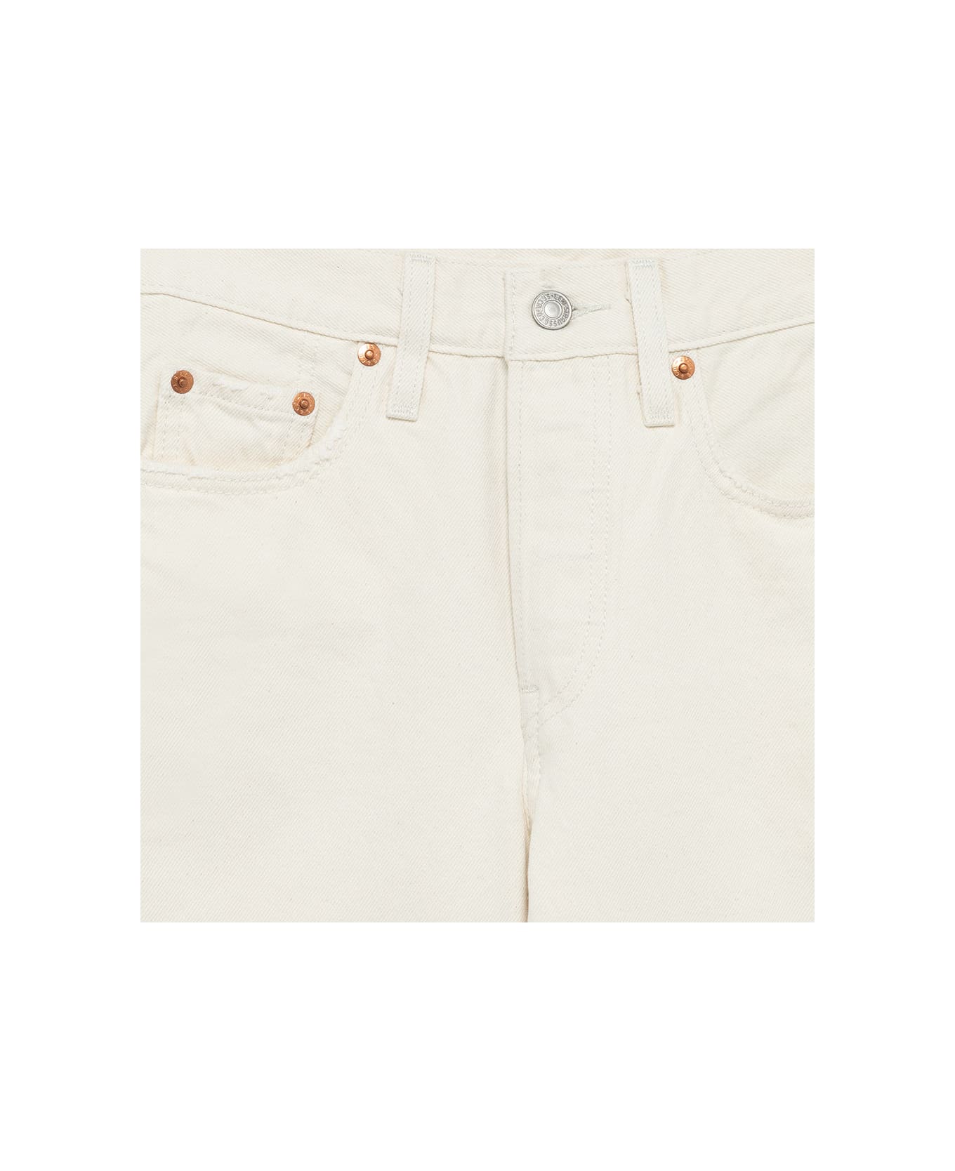 Levi's Levis 501 Cropped Jeans - Bianco ボトムス