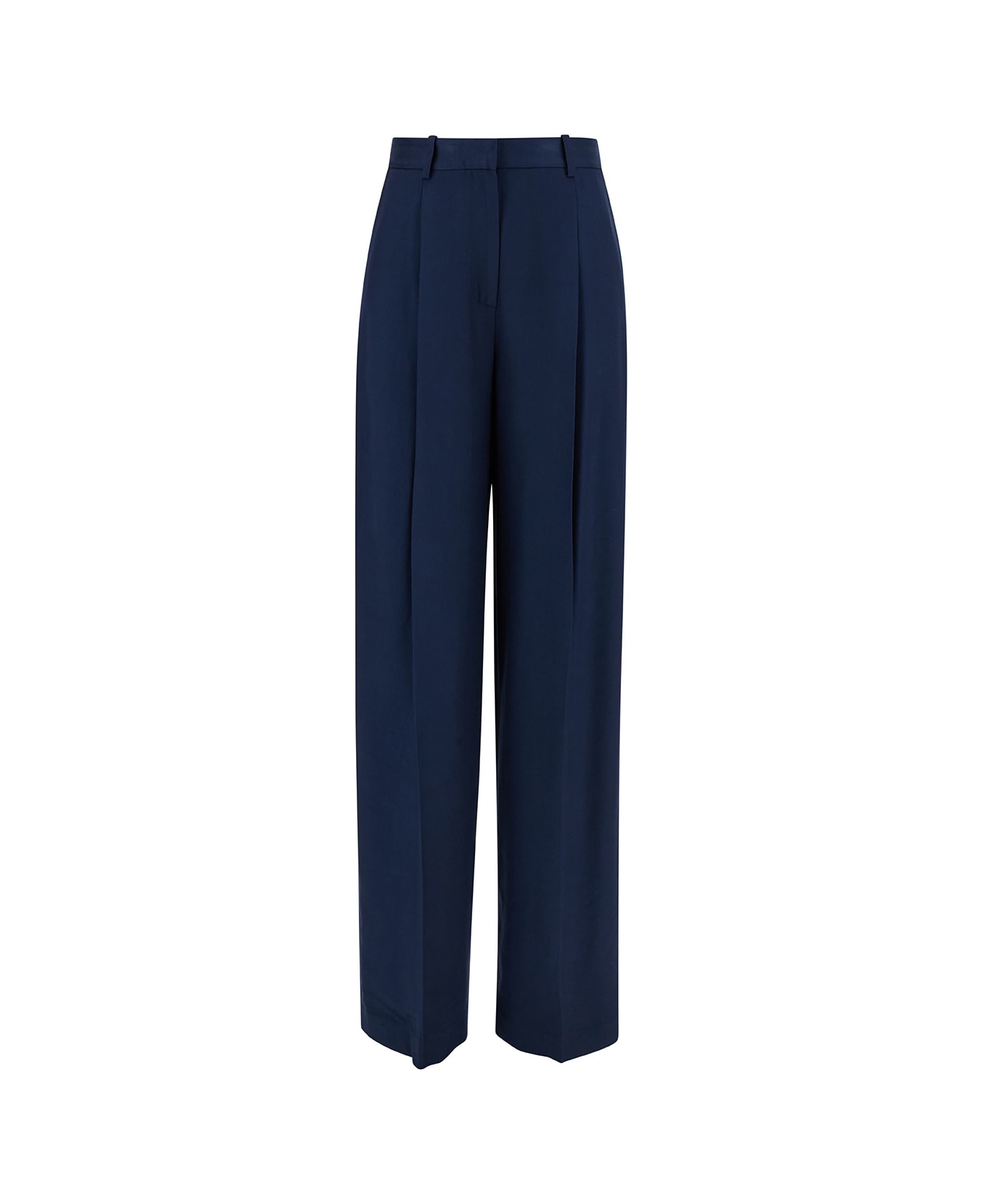 Theory Blue Pants With Pinces Detail At The Front In Viscose Woman - Blu ボトムス