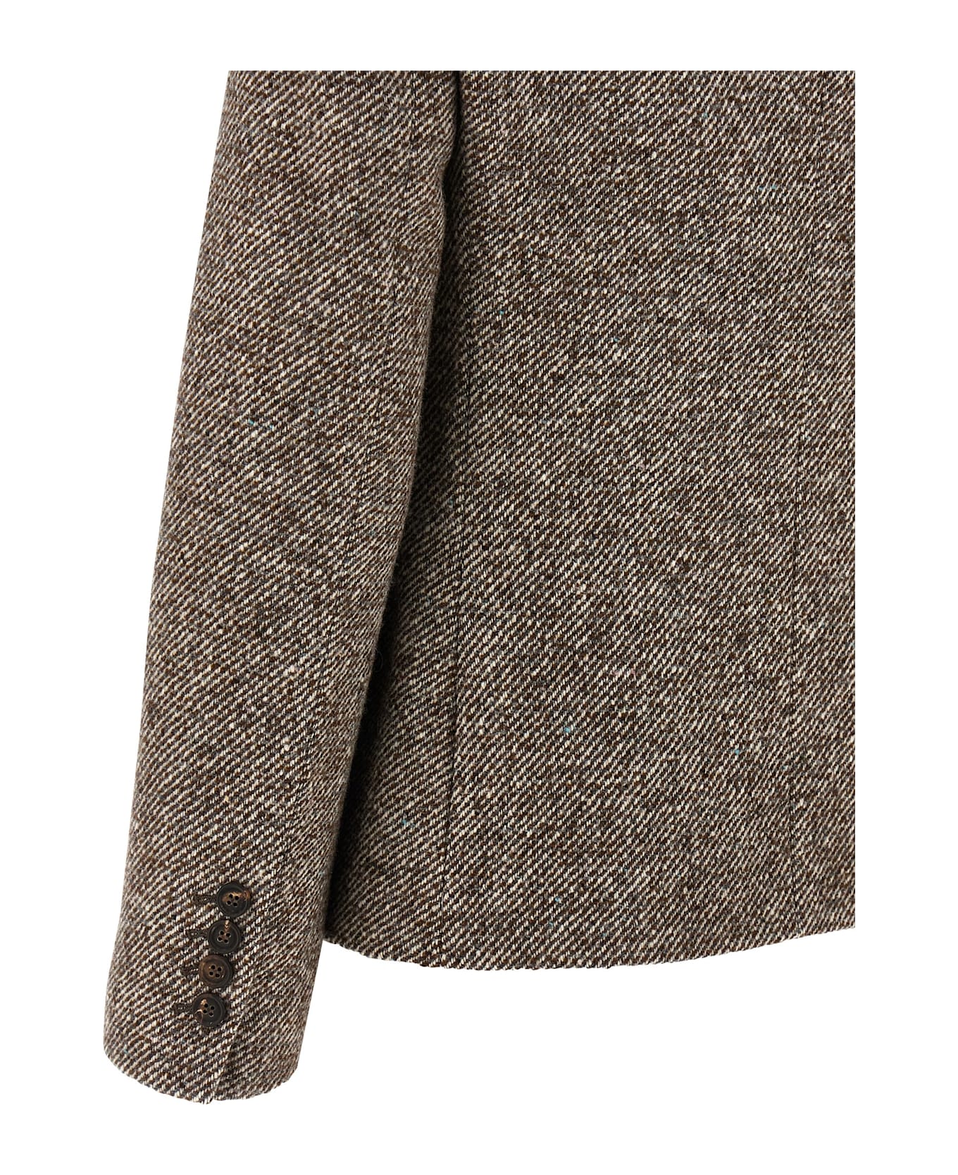 Brunello Cucinelli Double-breasted Silk Blend Blazer - Brown