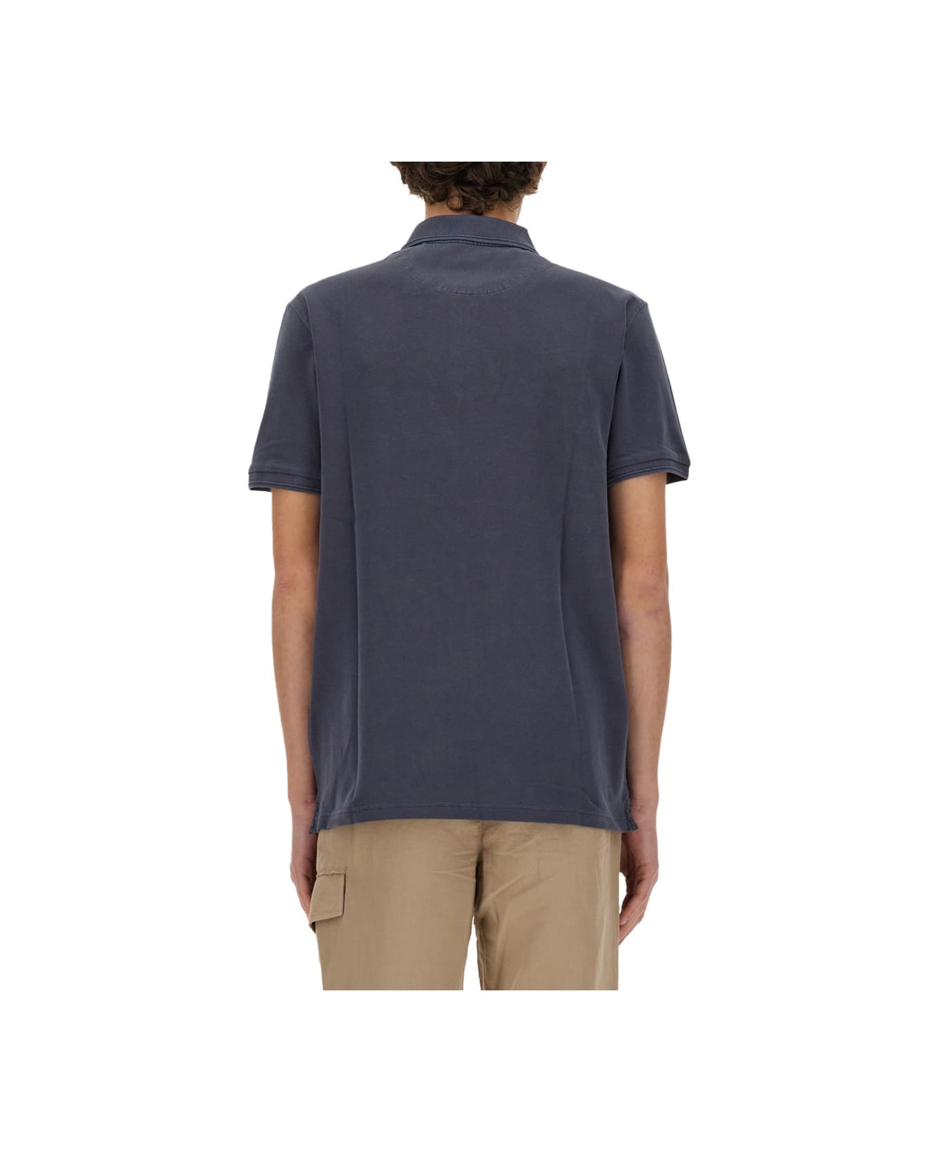 Woolrich Polo With Logo - Melton Blue ポロシャツ