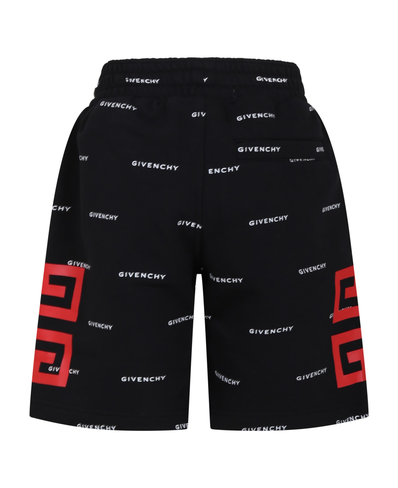 Givenchy Black Shorts For Boy With All-over Logo - Black