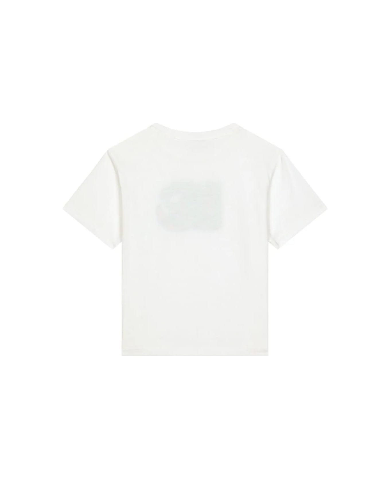 Dolce & Gabbana White T-shirt With Dg Logo Print - White