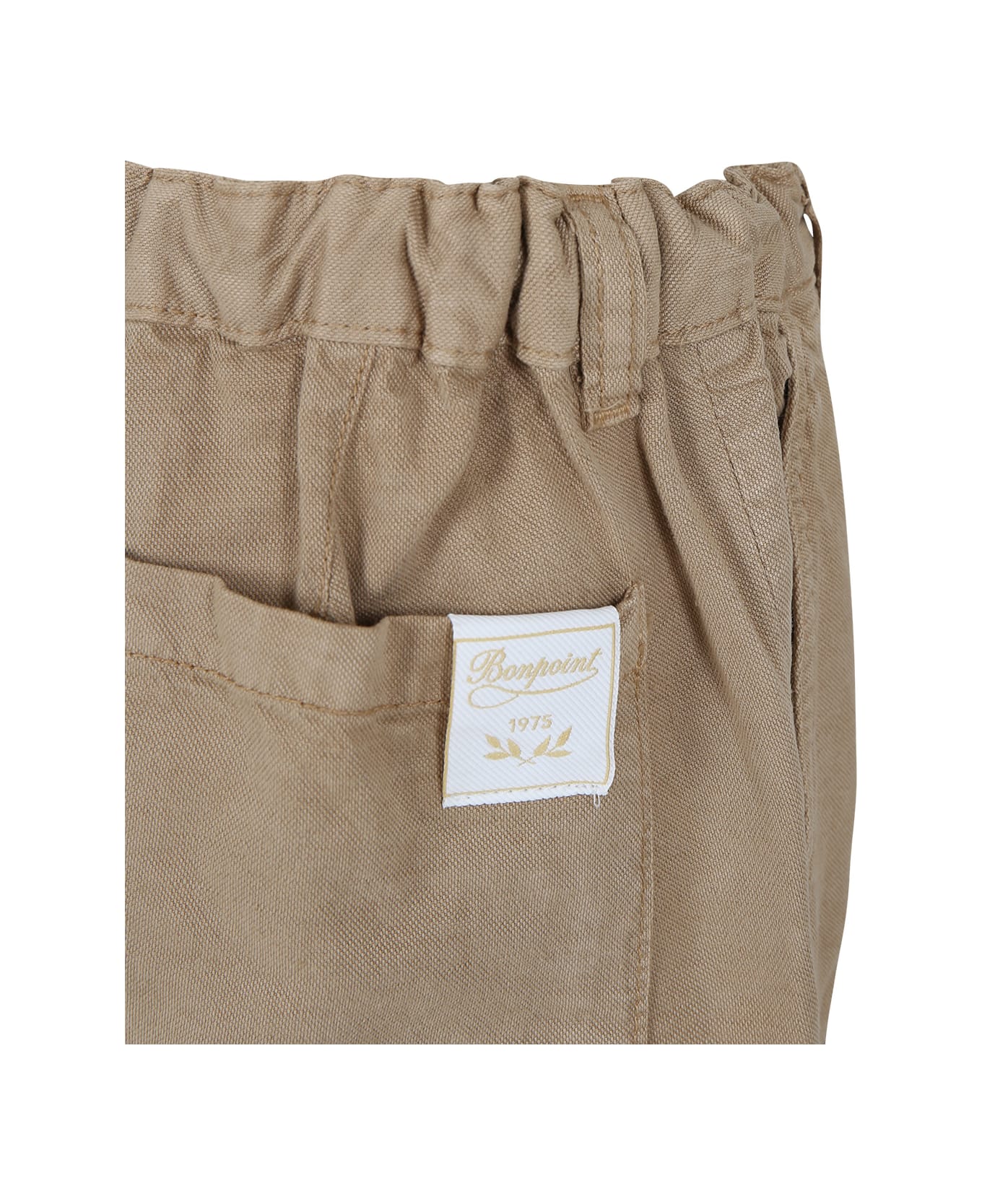 Bonpoint Beige Shorts For Boy With Big Pockets - Beige ボトムス