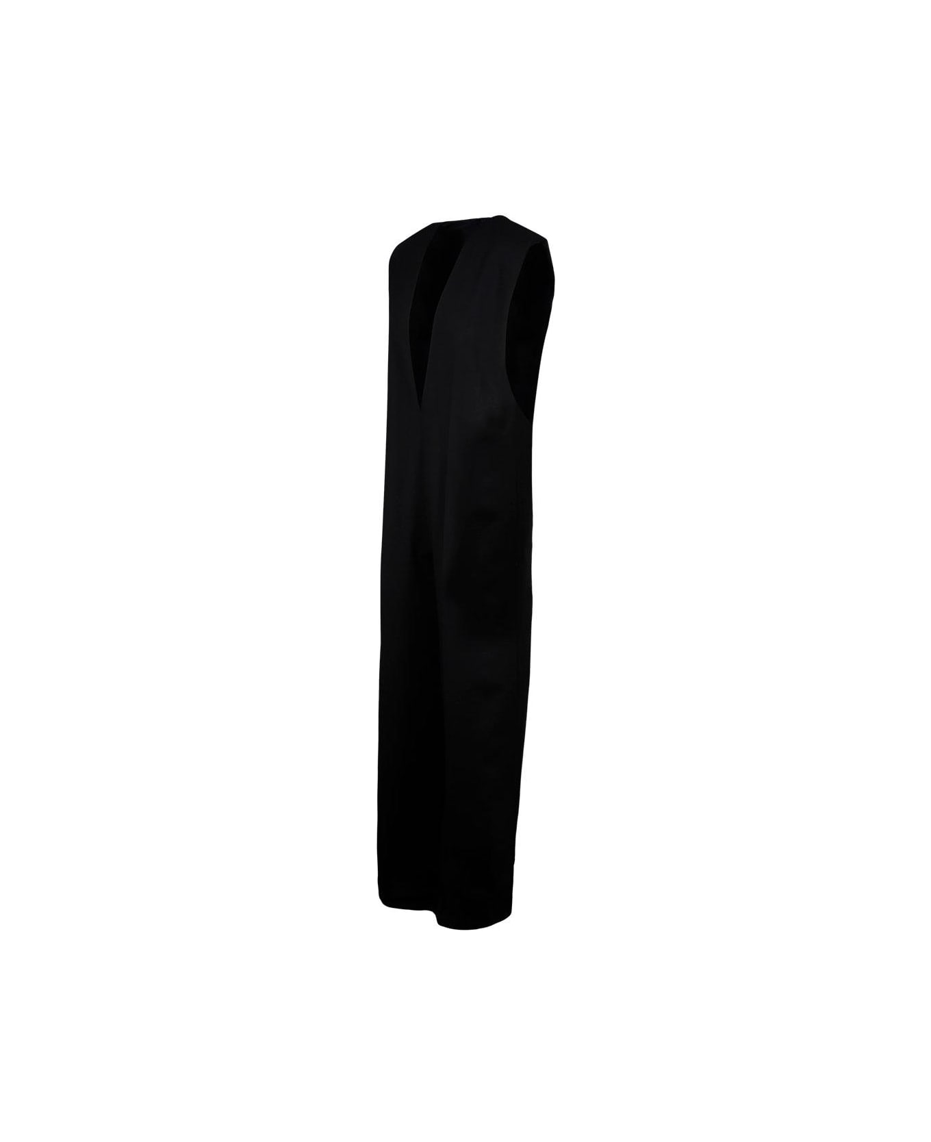 SportMax V-neck Sleeveless Jumpsuit - BLACK