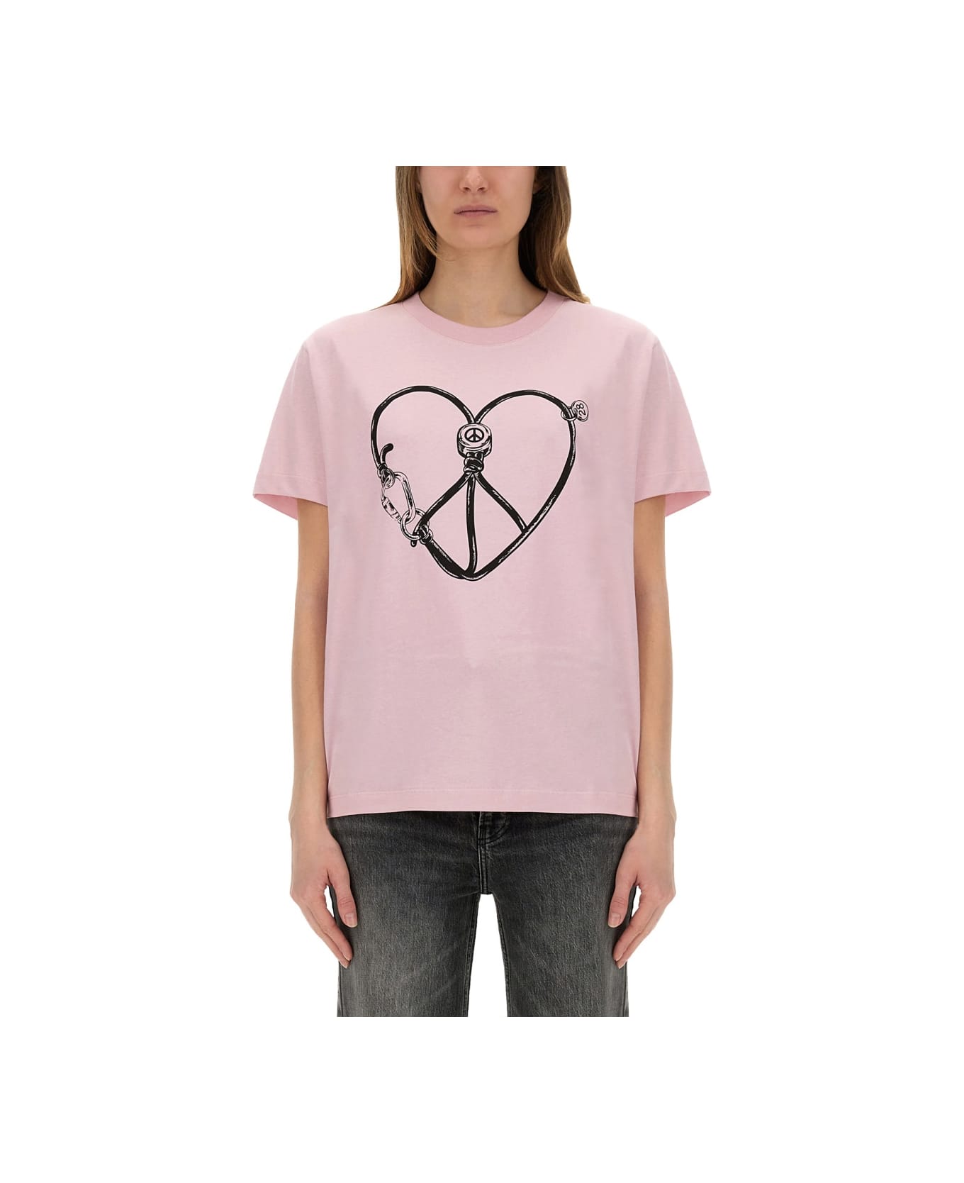M05CH1N0 Jeans T-shirt With Print - PINK