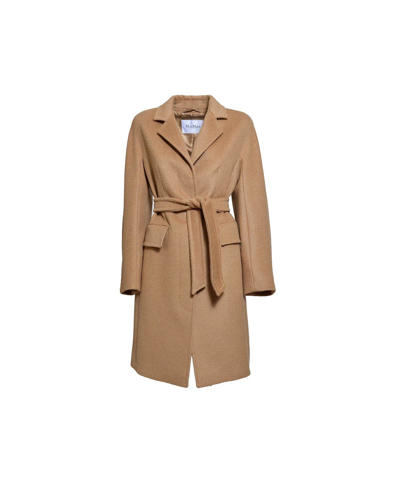 Max Mara Belted Long-sleeved Coat - Cammello