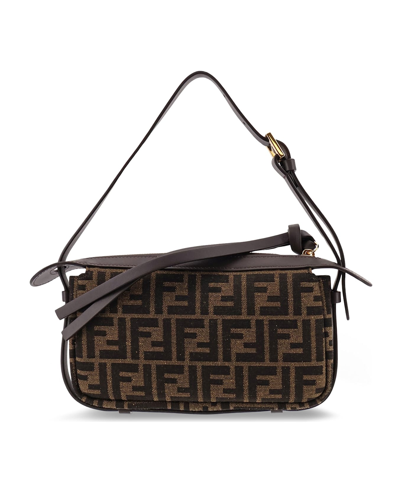 Fendi Simply Fendi Mini Ffjacquard Fabric Shoulder Bag - Dark Brown