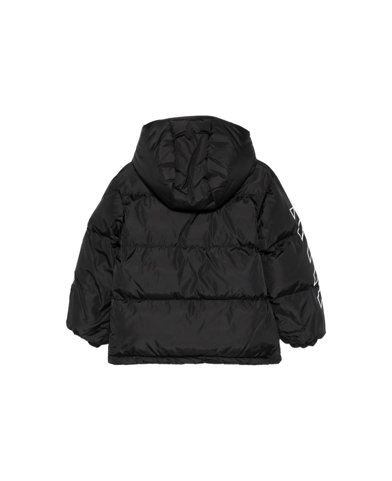 Off-White Off White Kids Black Hooded Down Jacket - Black