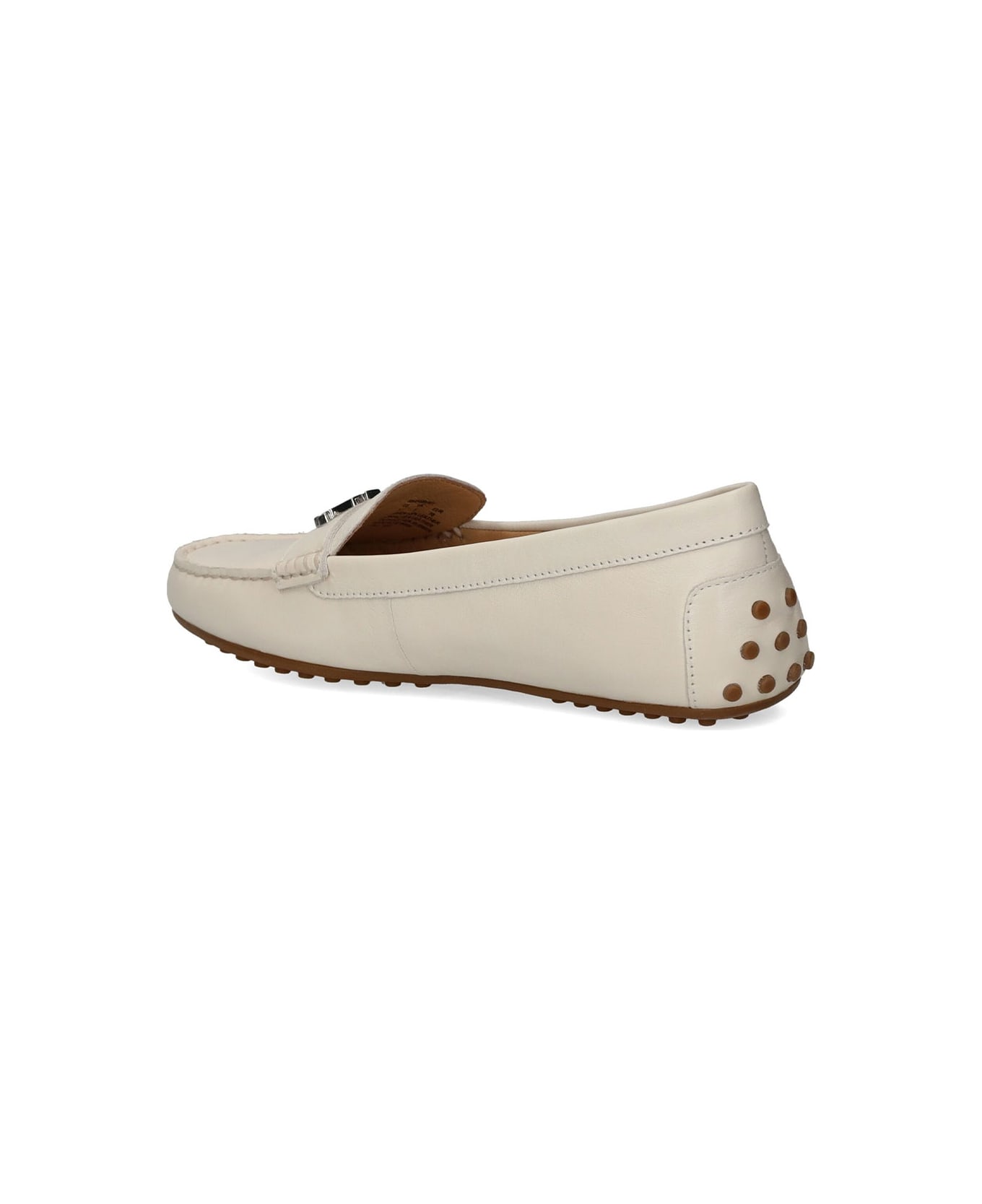 Ralph Lauren Moccasin In Soft White Leather - SOFT WHITE