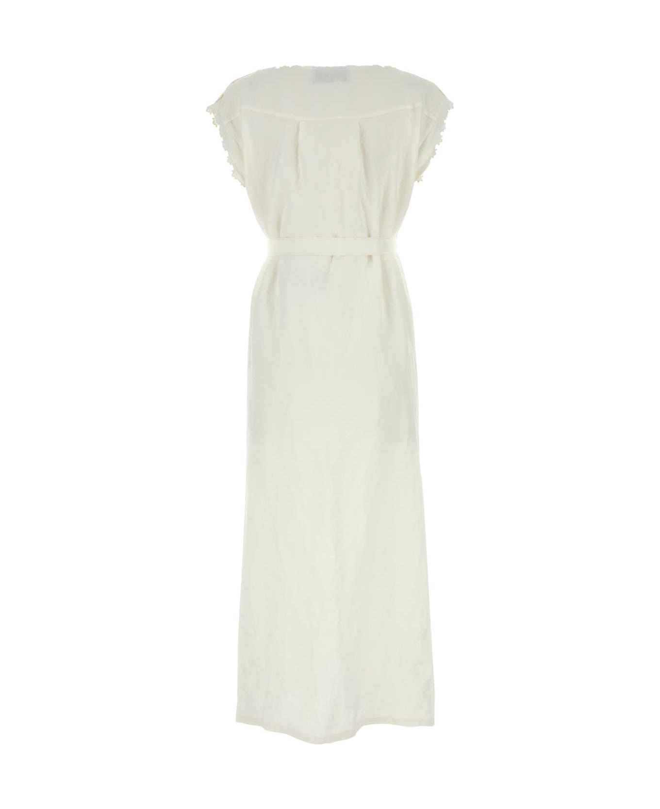 Prada Ivory Linen Dress - BIANCO