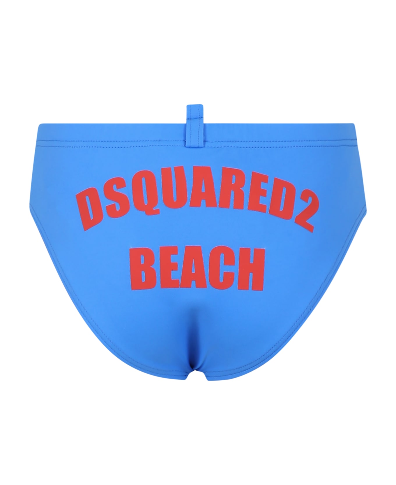 Dsquared2 Light Blue Swim Briefs For Boy With Logo - Light Blue