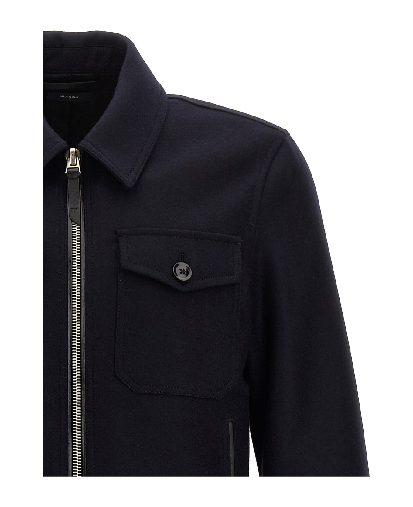 Tom Ford 'light Melton Officer' Jacket - BLUE